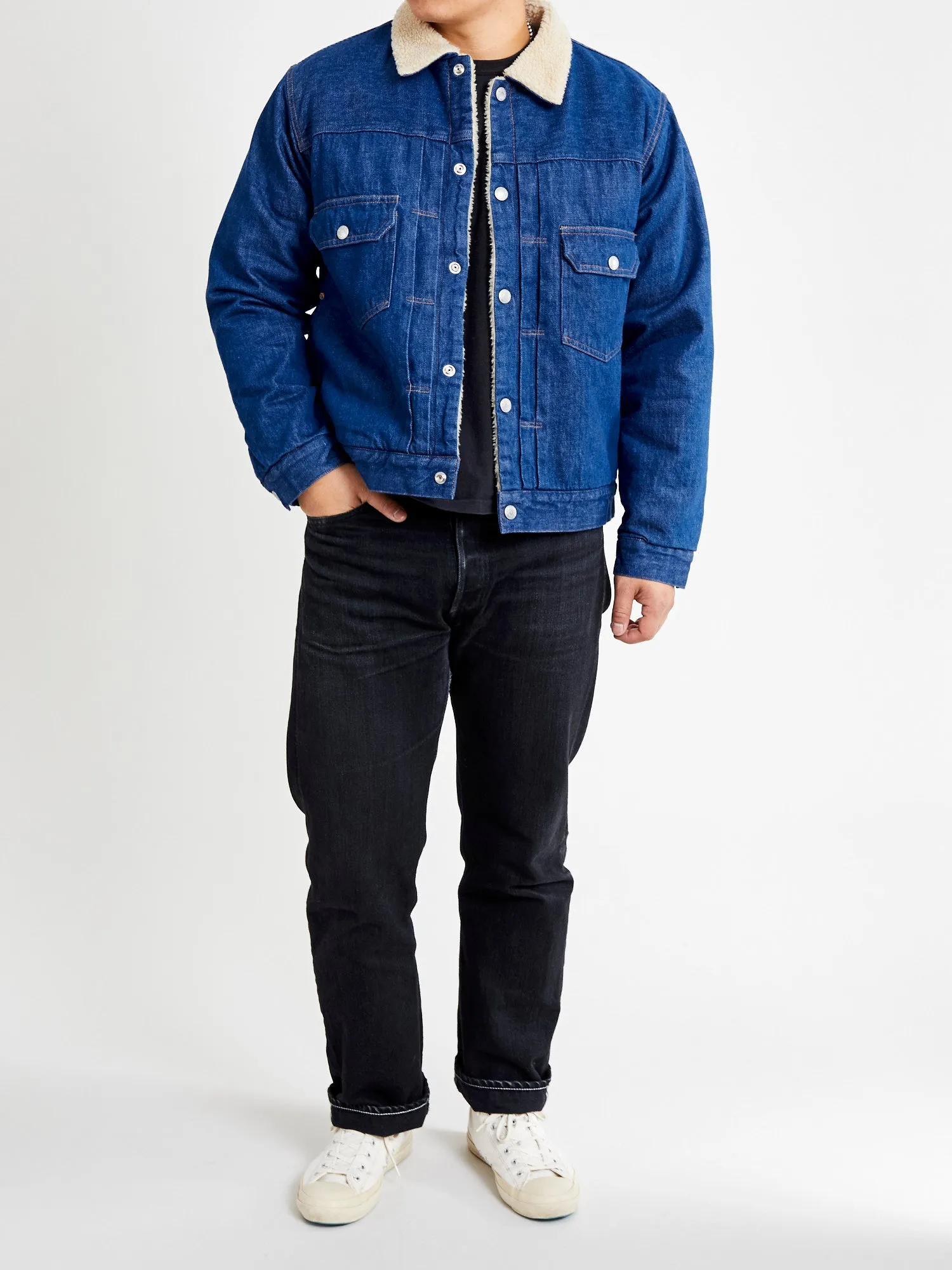 12oz Denim Boa Type 2 Jacket in Indigo