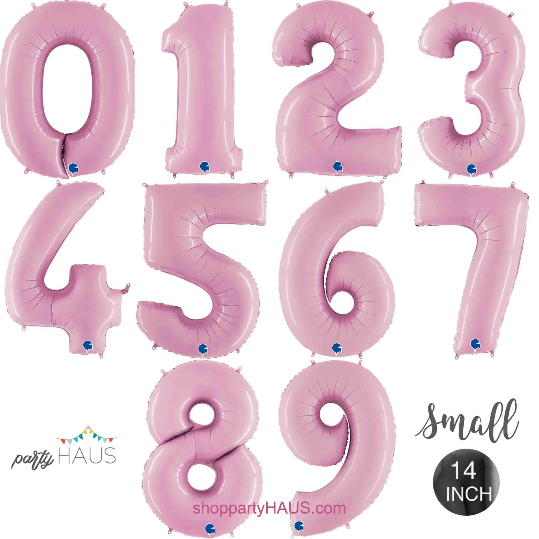 14 INCH | Pastel Pink Number Balloons