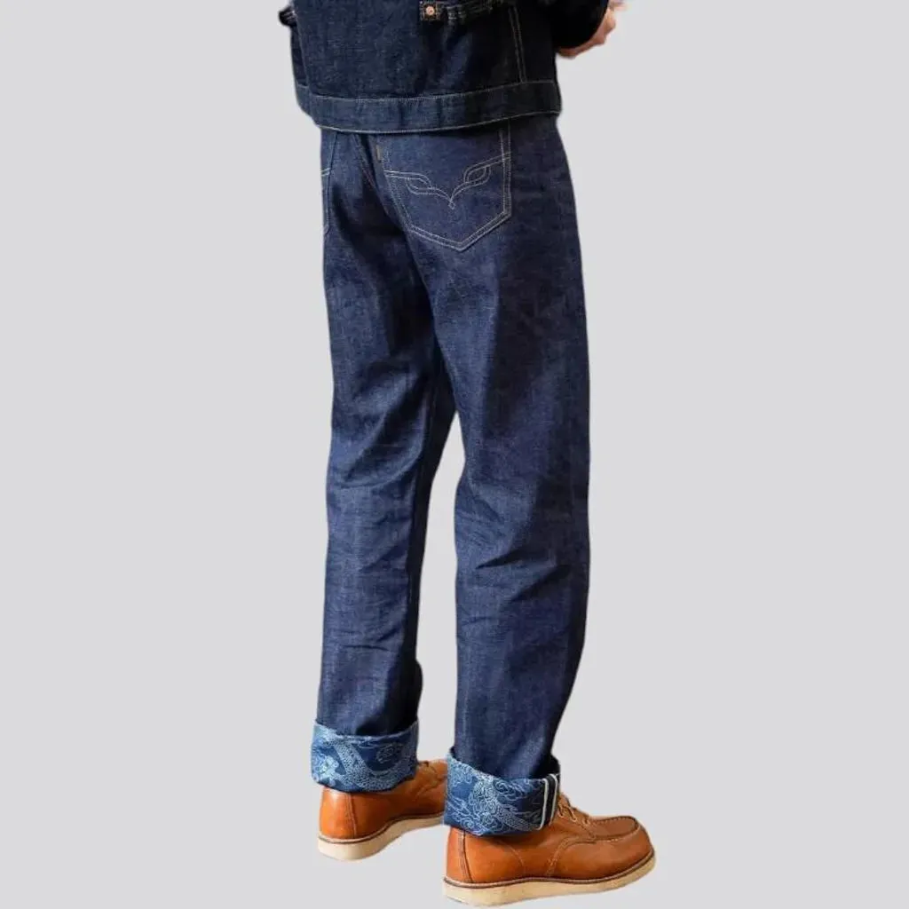 14oz dragon-lining selvedge jeans for men