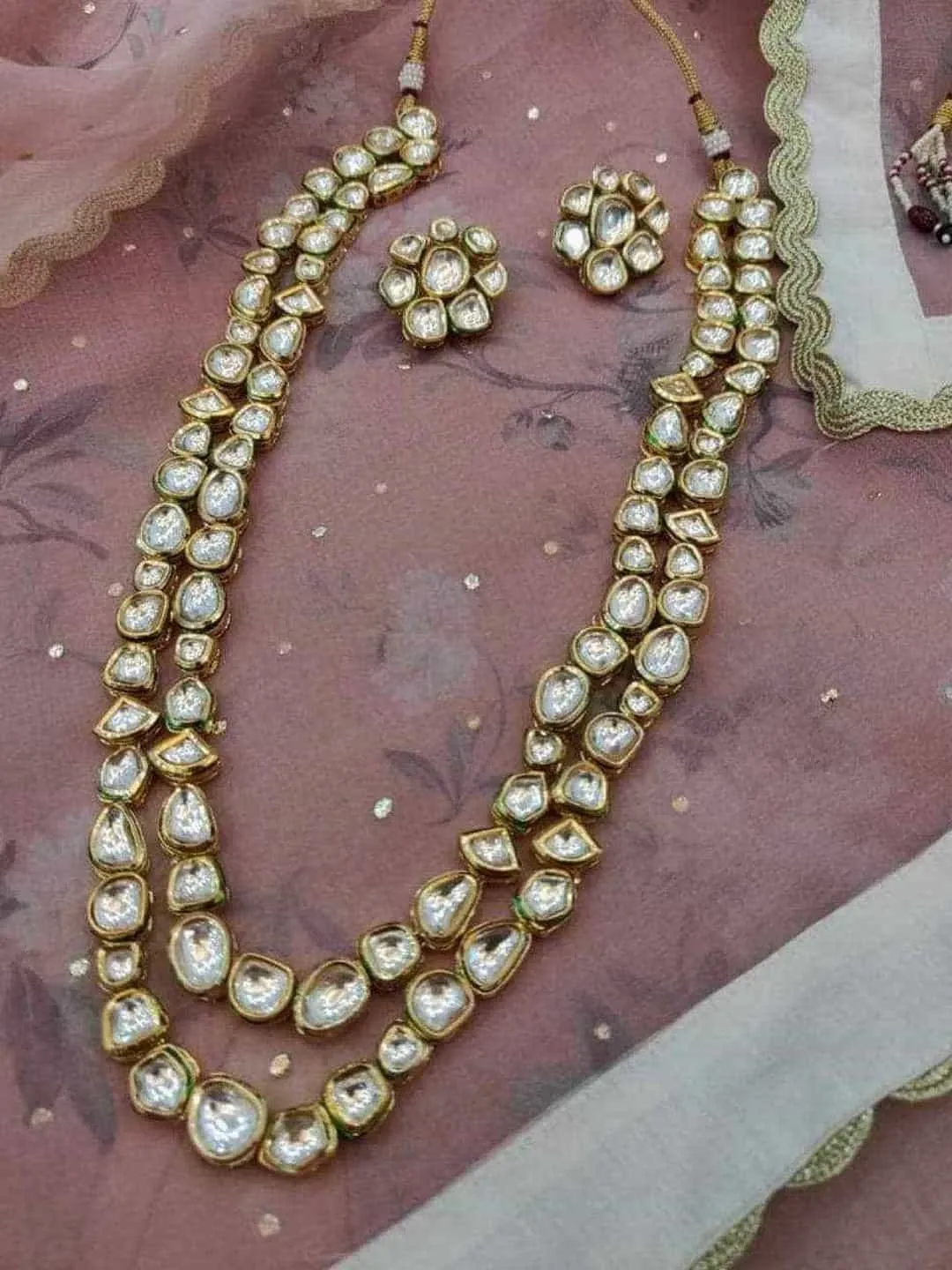 2 Layered Abstract Kundan Necklace