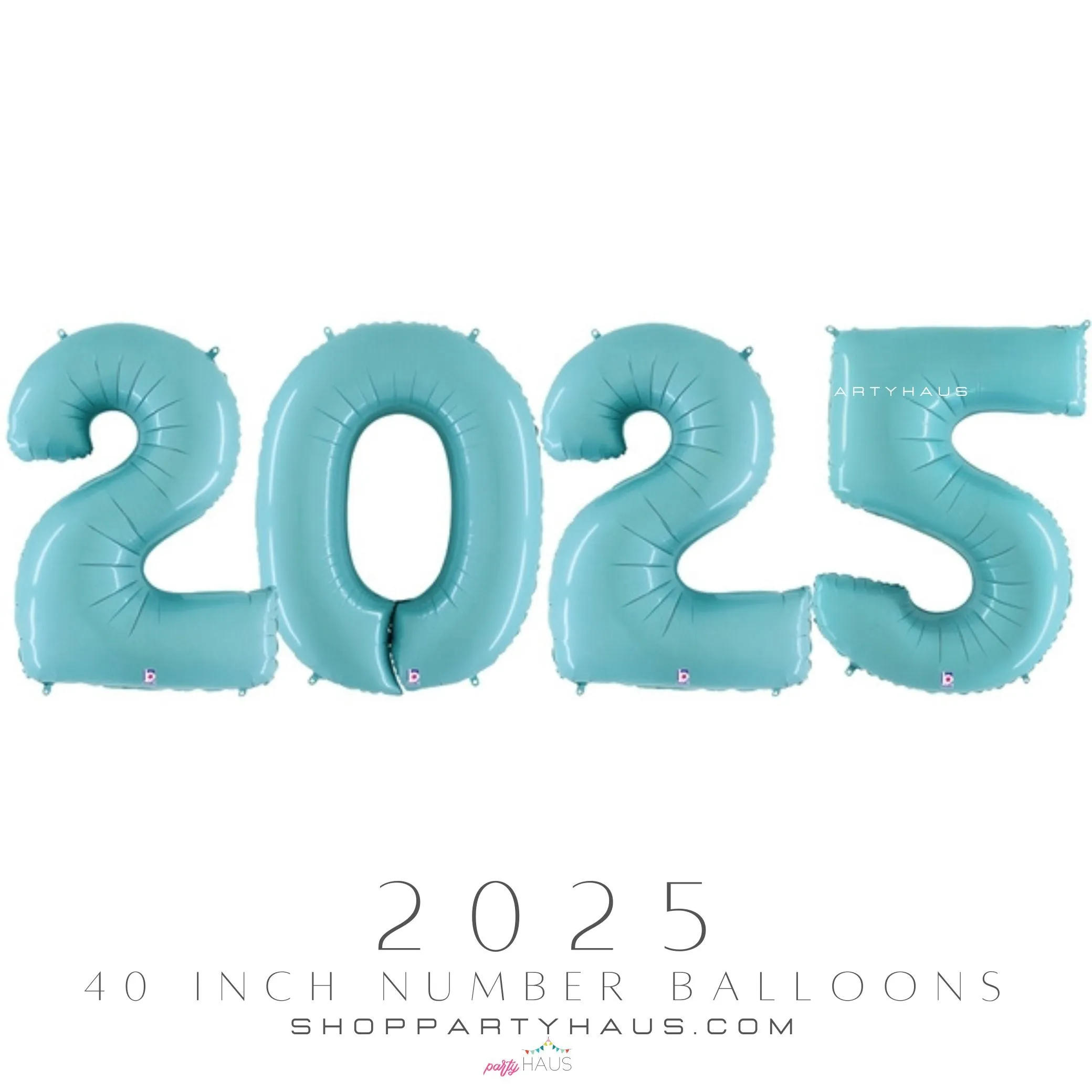 2025 Pastel Blue Number Foil Balloons | 40 Inch