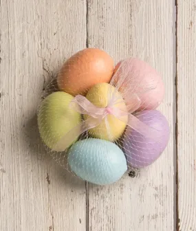 3" Spring Easter Eggs Pastel Rainbow Color Gold Speckled Large Size Set of 6