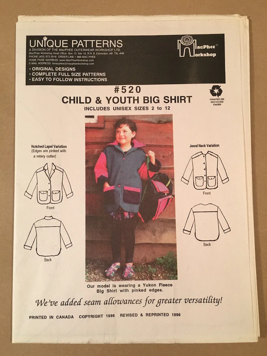 #520 BIG SHIRT - CHILD & YOUTH