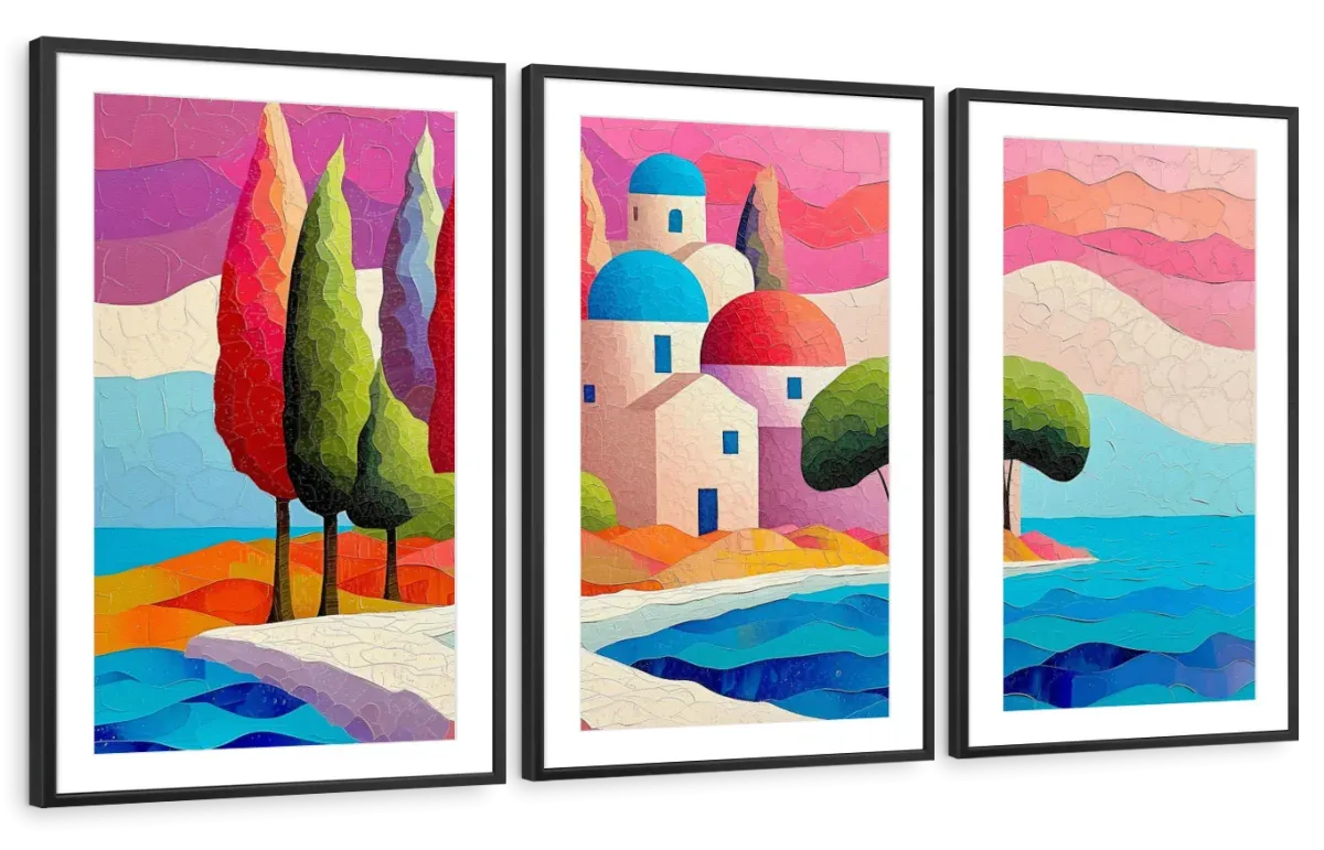 A Coastal Scene In Pastel Hues Wall Art