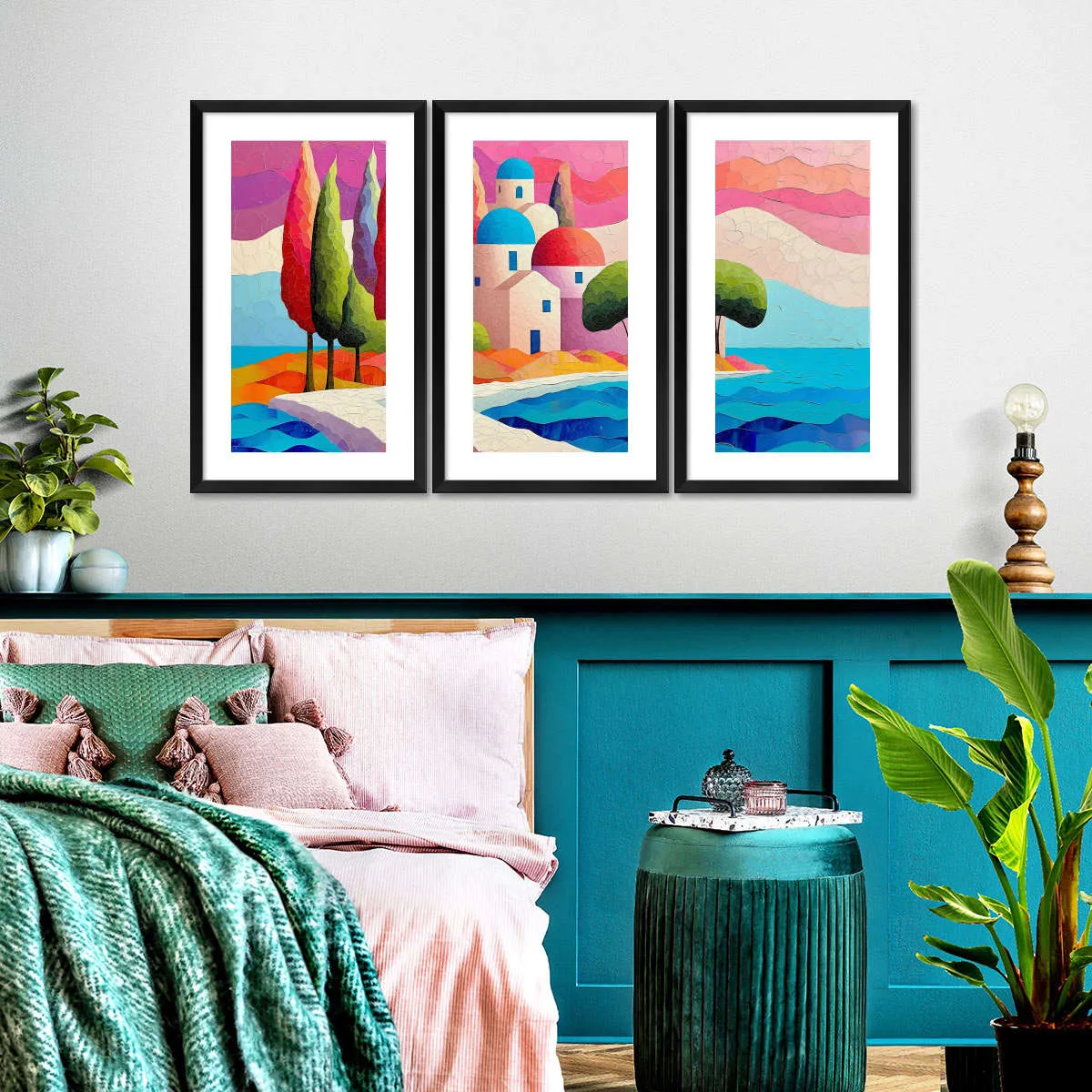 A Coastal Scene In Pastel Hues Wall Art