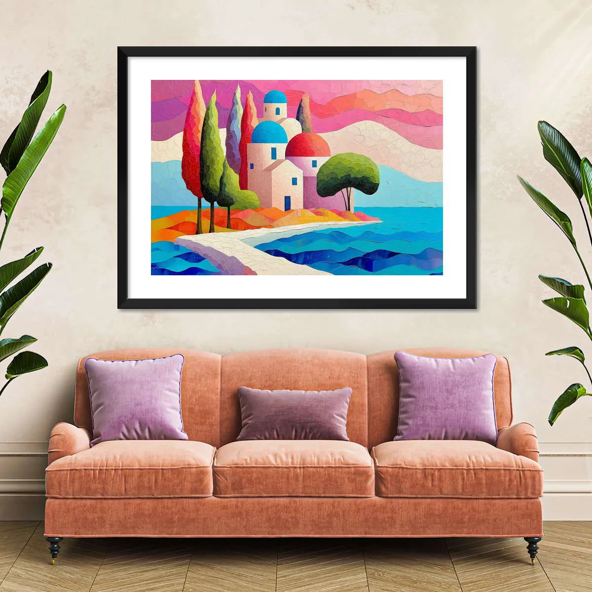 A Coastal Scene In Pastel Hues Wall Art