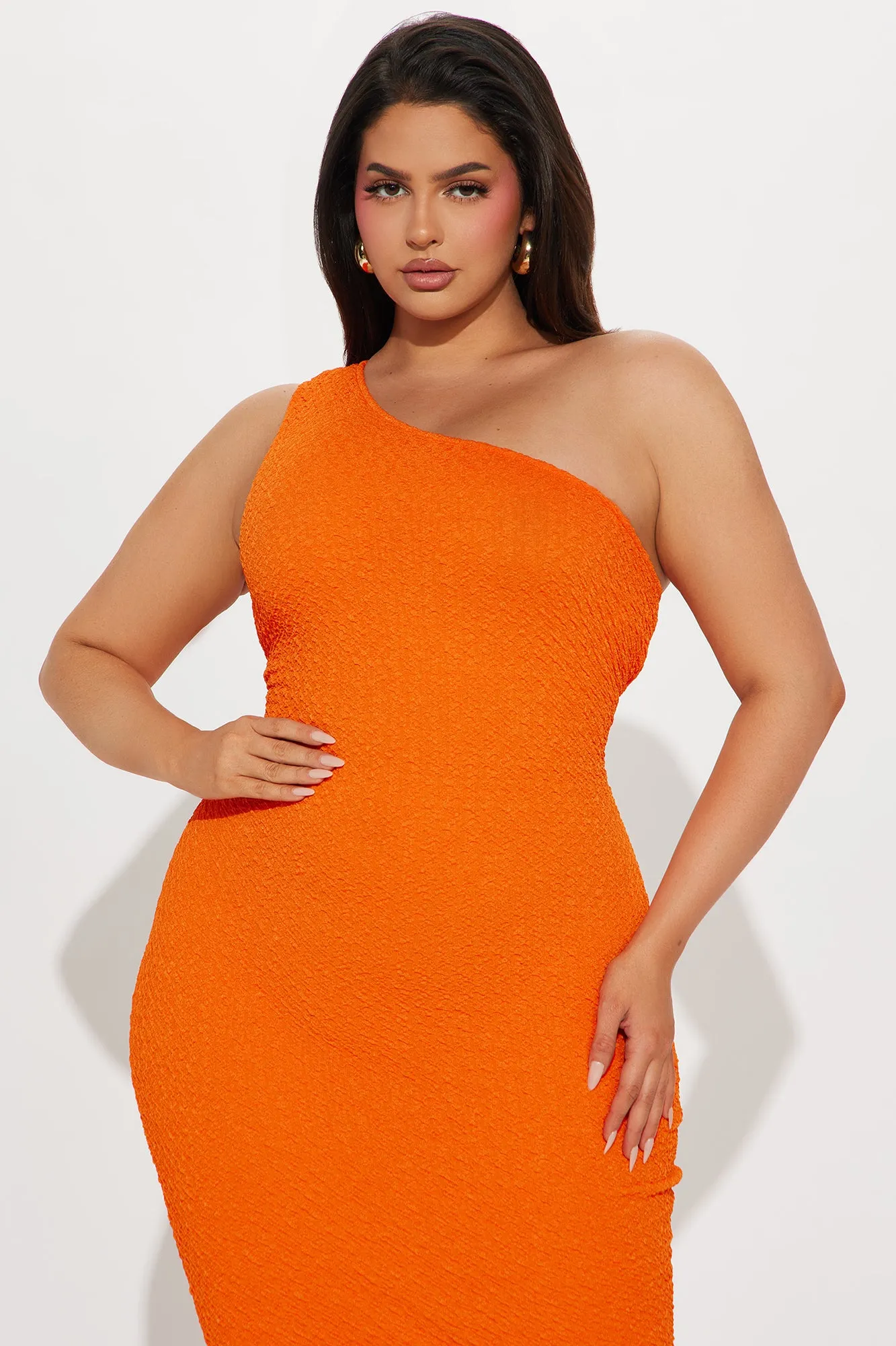 Abigal Textured Maxi Dress - Orange