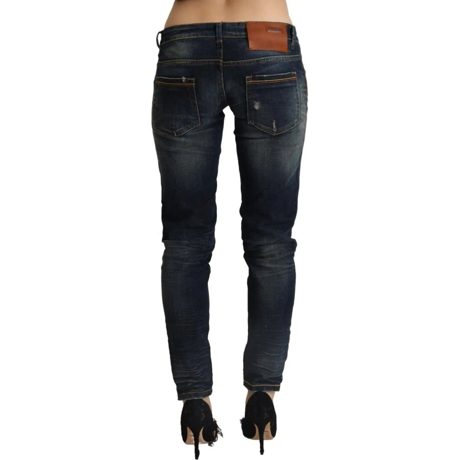 Acht Chic Dark Blue Slim Fit Denim for Style Aficionados