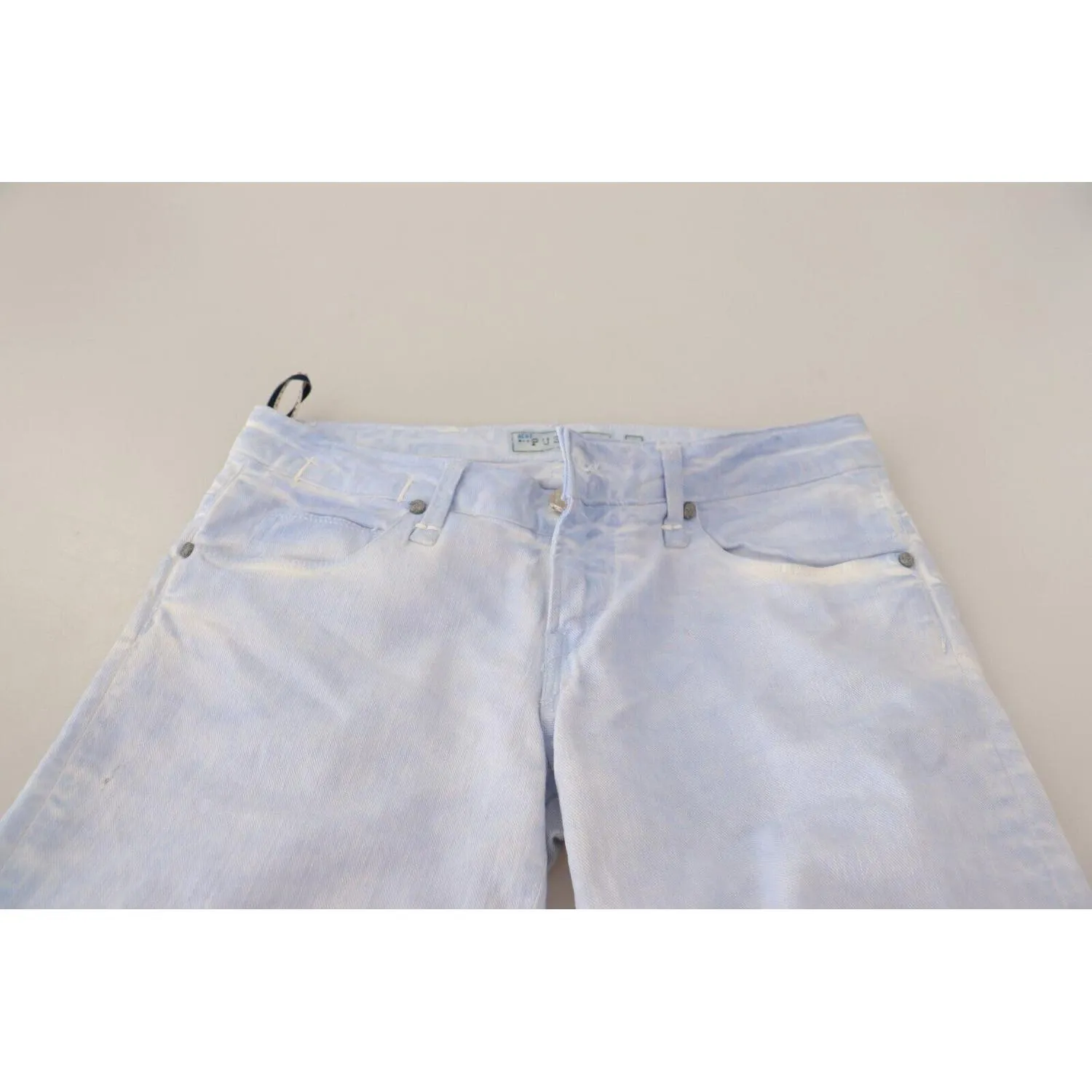 Acht Light Blue Cotton Push Up Denim Jeans