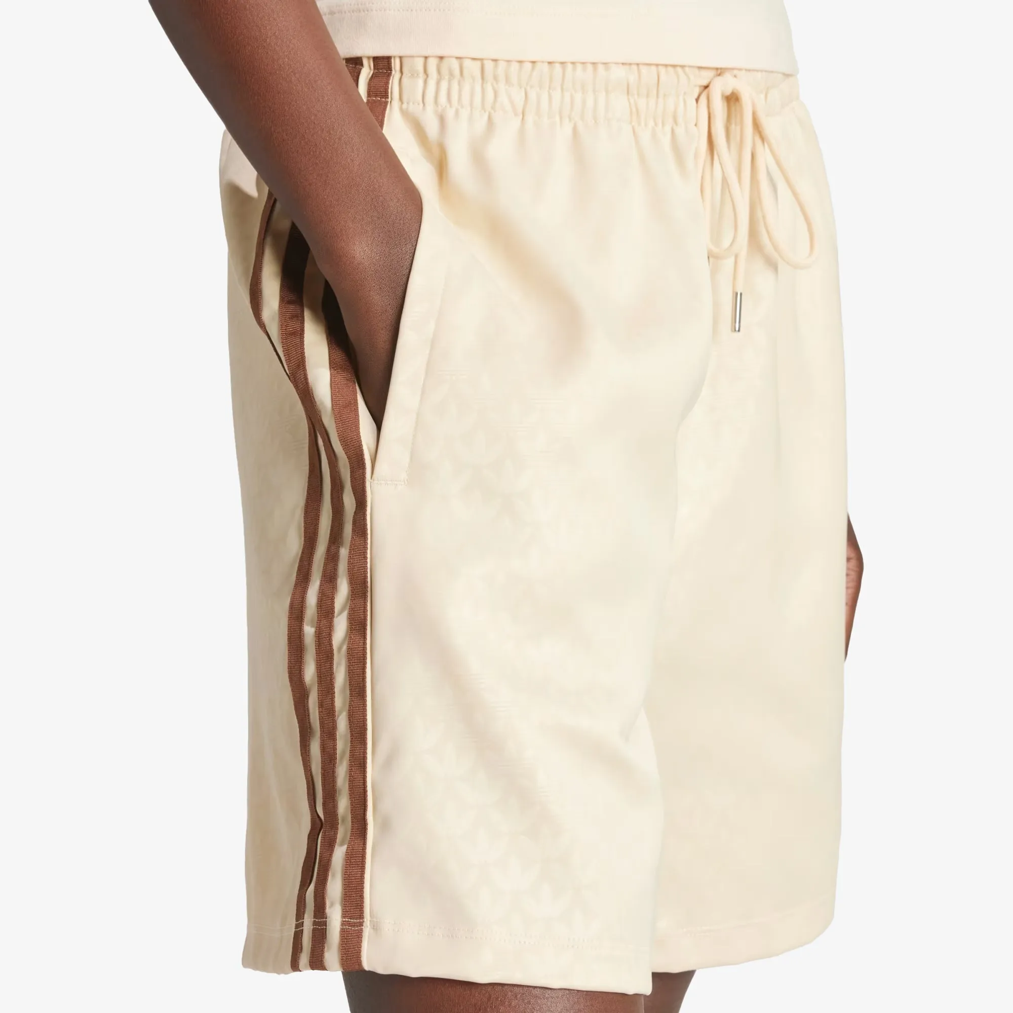 Adidas Originals | FASHION MONOGRAM SATIN SHORTS  { CRYSTAL SAND