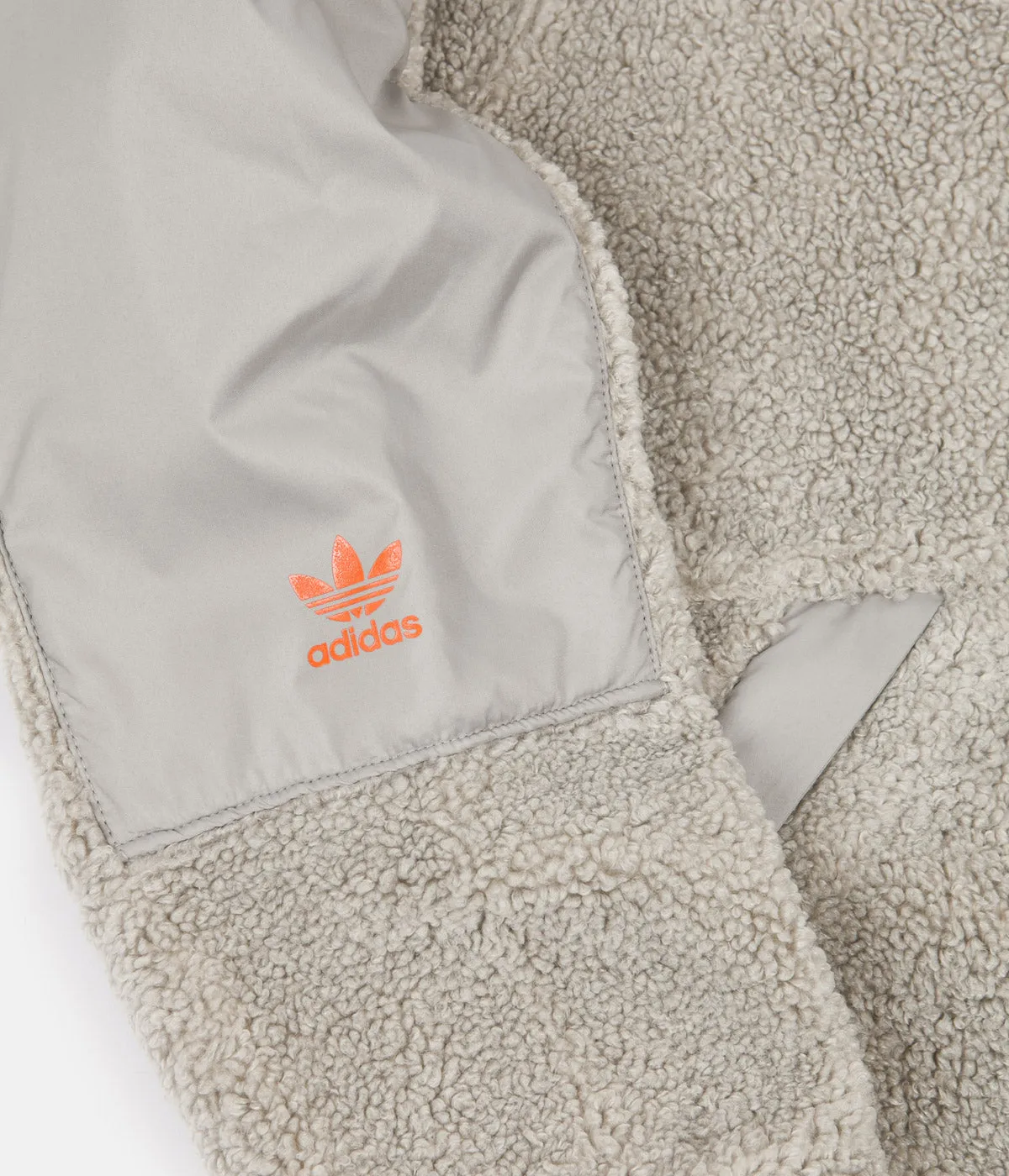 Adidas Zip Fleece - Feather Grey / Orange