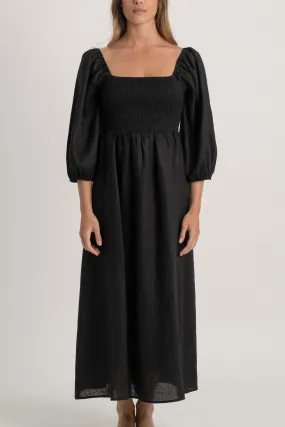 Agapi Linen Maxi Dress Black