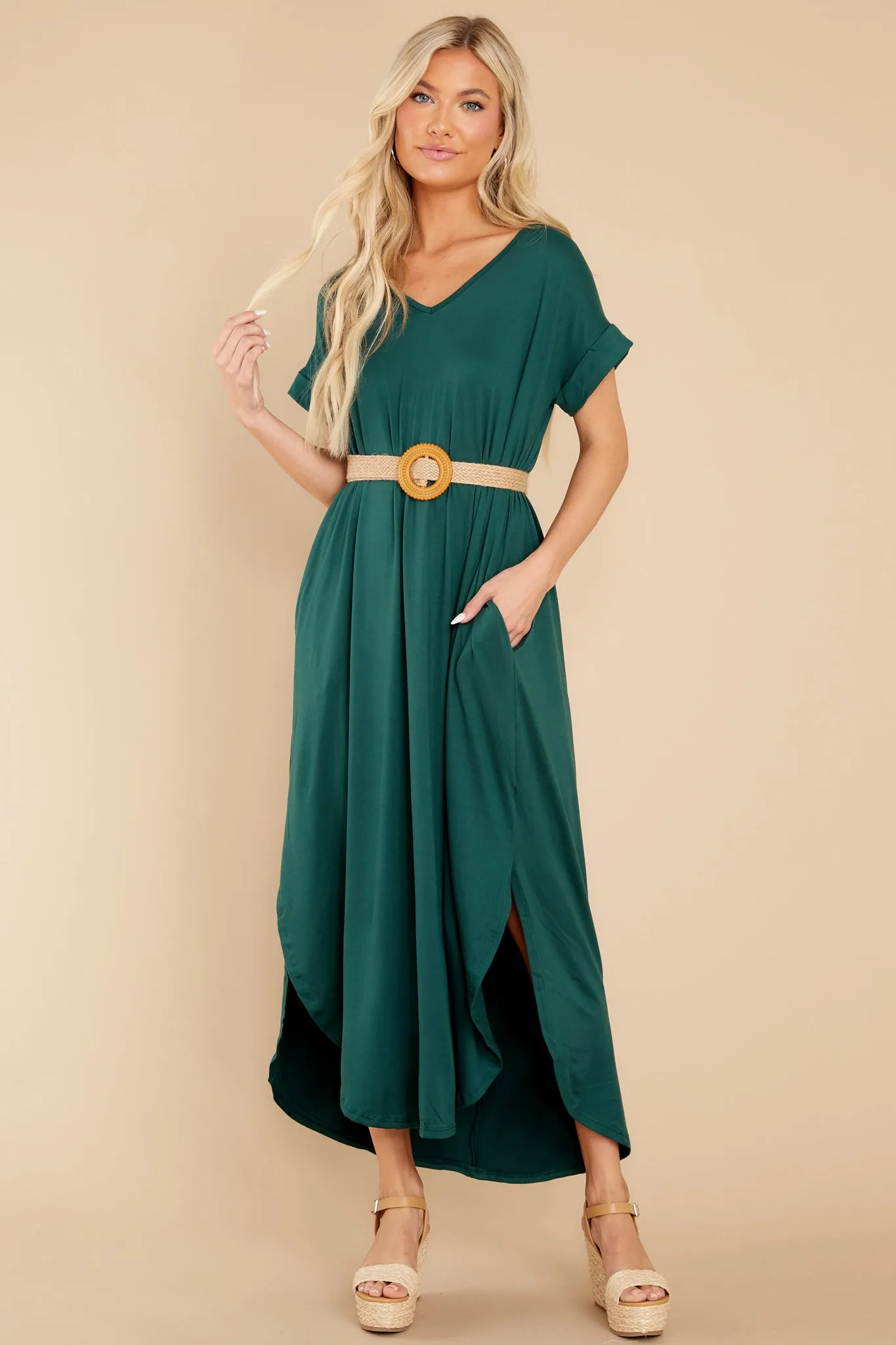 Always The Same Thing Hunter Green Maxi Dress