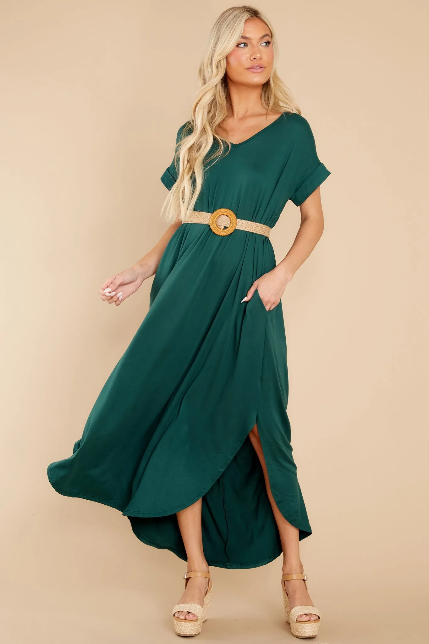 Always The Same Thing Hunter Green Maxi Dress