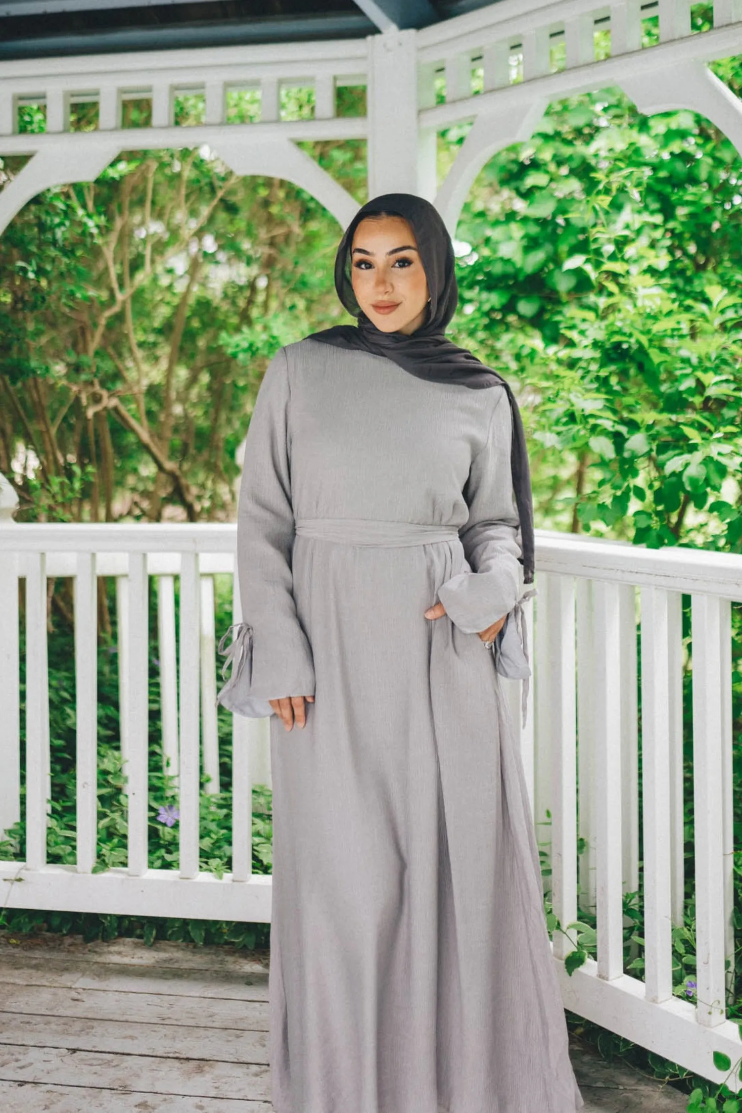 Amara Textured Maxi Dress- Gray