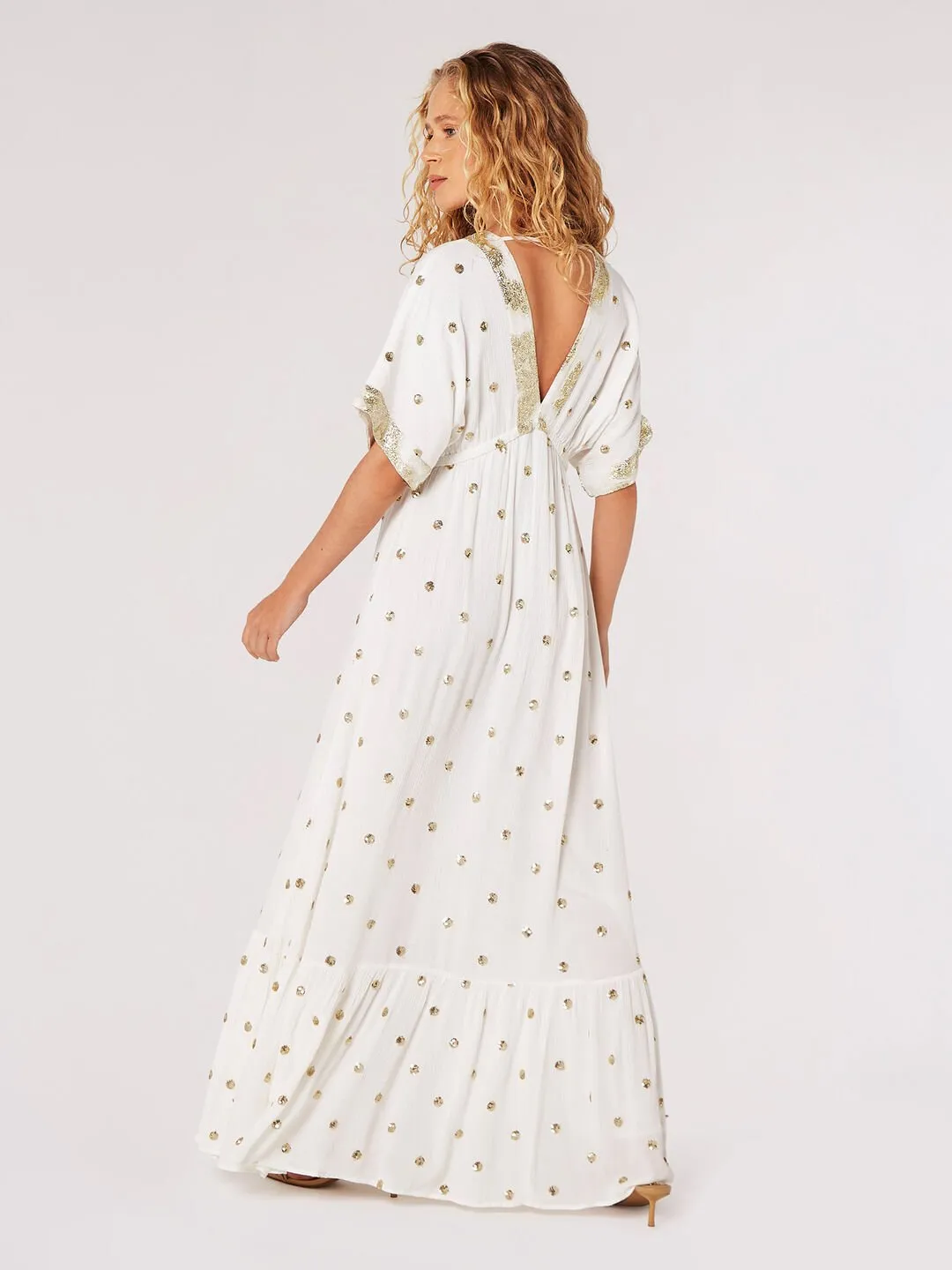 APRICOT - Hand Sequin Dot Kaftan Dress - 803732 - FINAL SALE