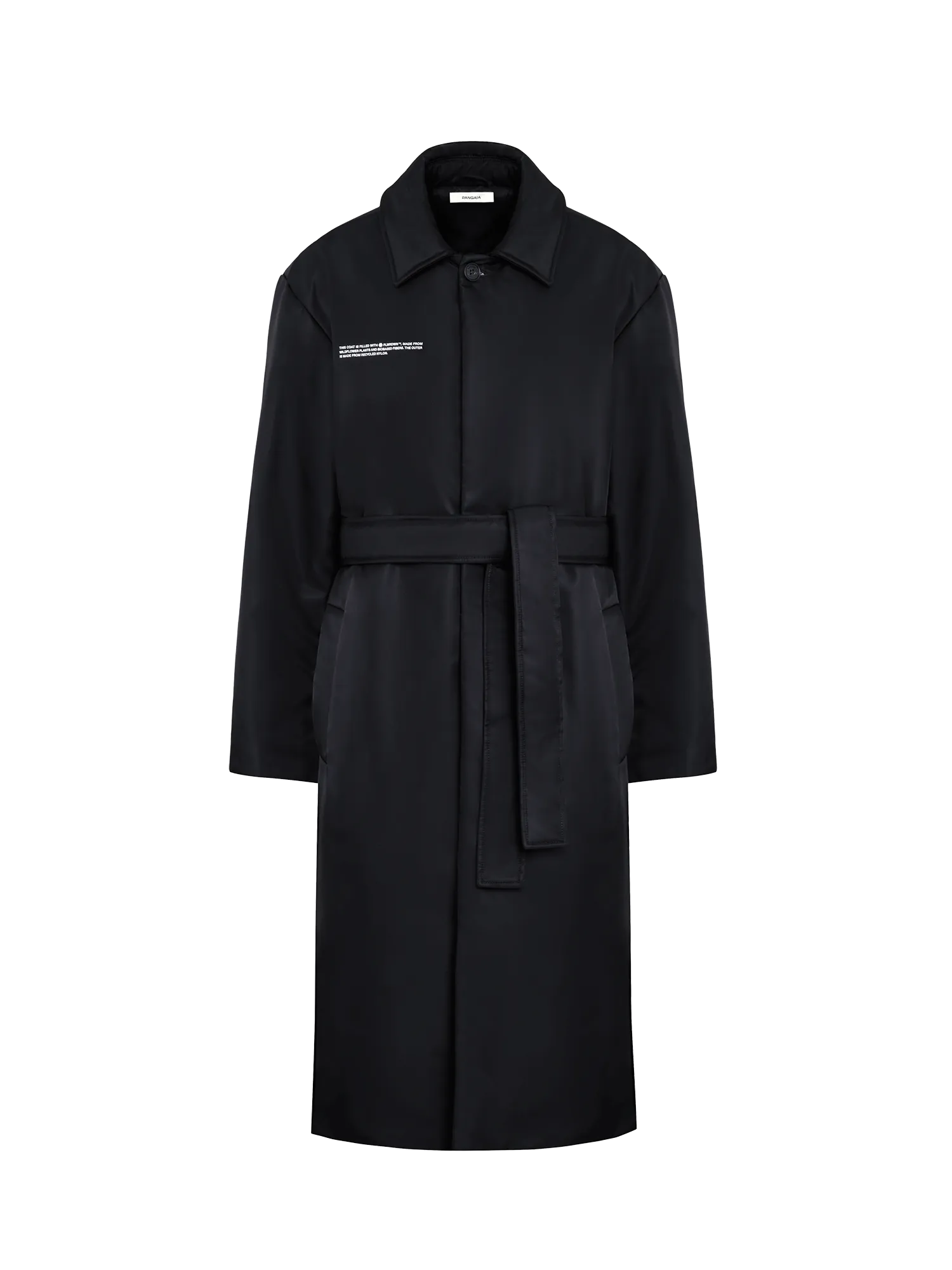 Archive Mens Flower-Warmth Trench Coat—black