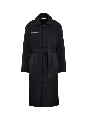 Archive Mens Flower-Warmth Trench Coat—black