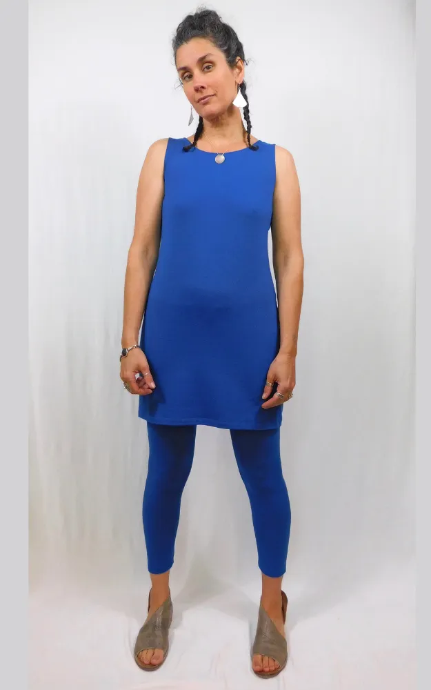 Bamboo Capri Leggings Tights - Cobalt