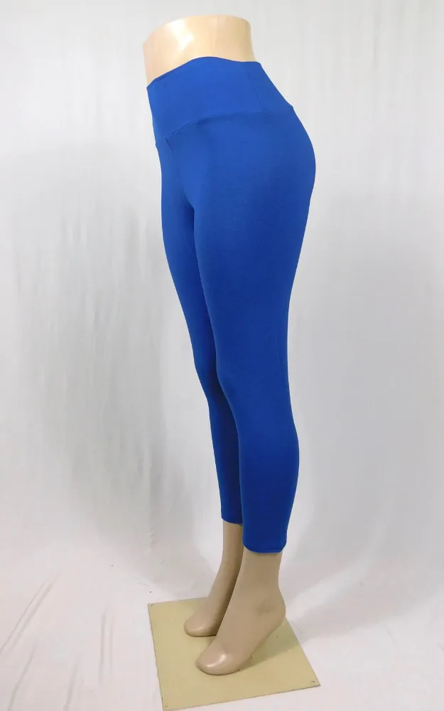 Bamboo Capri Leggings Tights - Cobalt