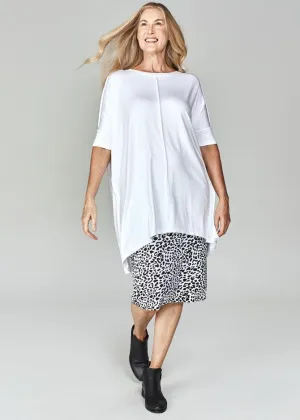 Bardot Oversized Bamboo Tunic Top - White