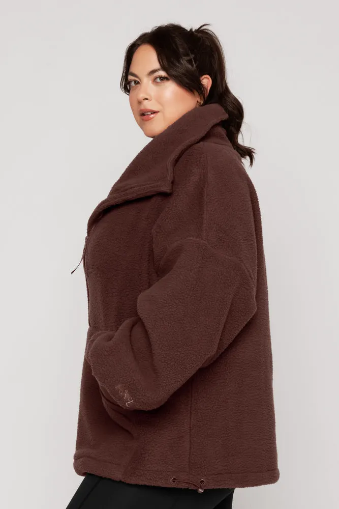 Big Hug Fleece Half Zip Sweater - Chocolate