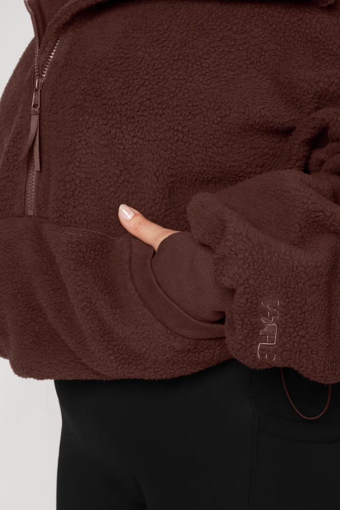 Big Hug Fleece Half Zip Sweater - Chocolate