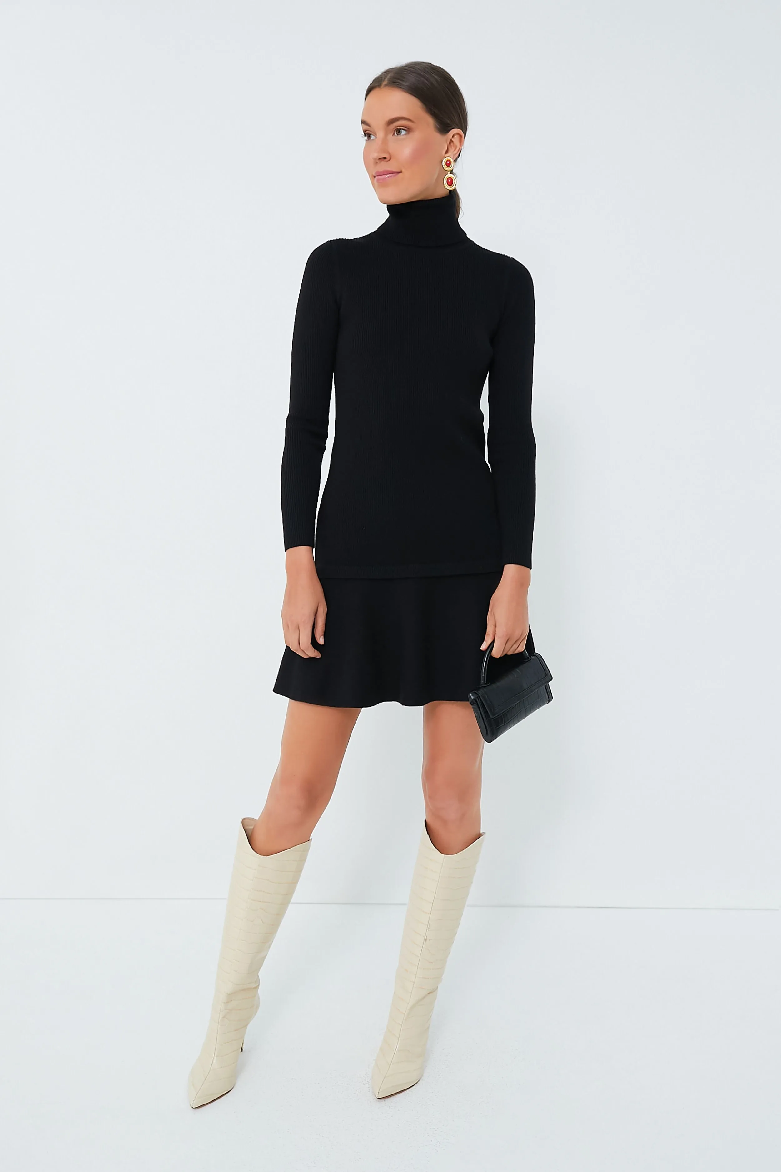 Black Baxter Turtleneck Dress