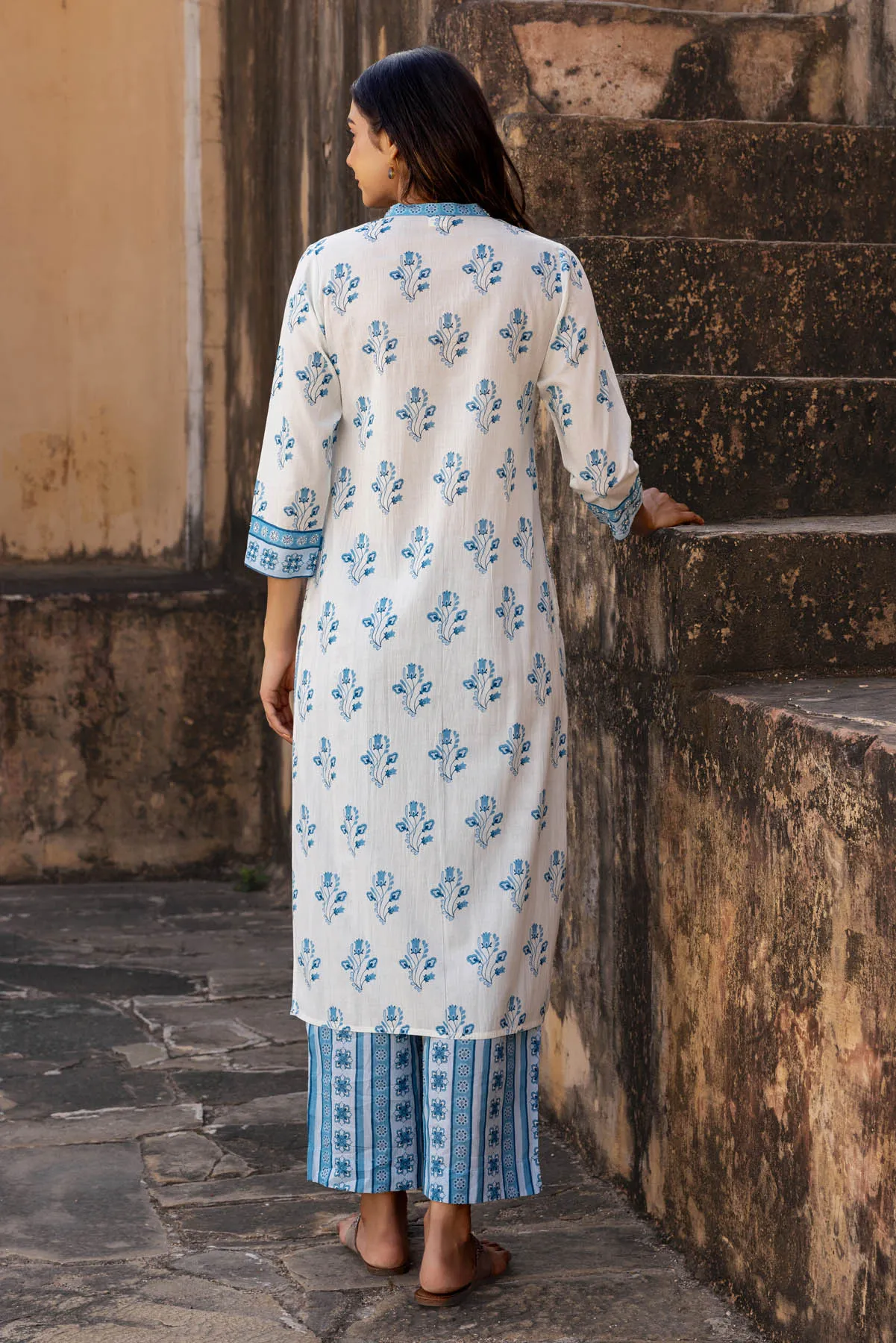 Blue Lilies Kurta