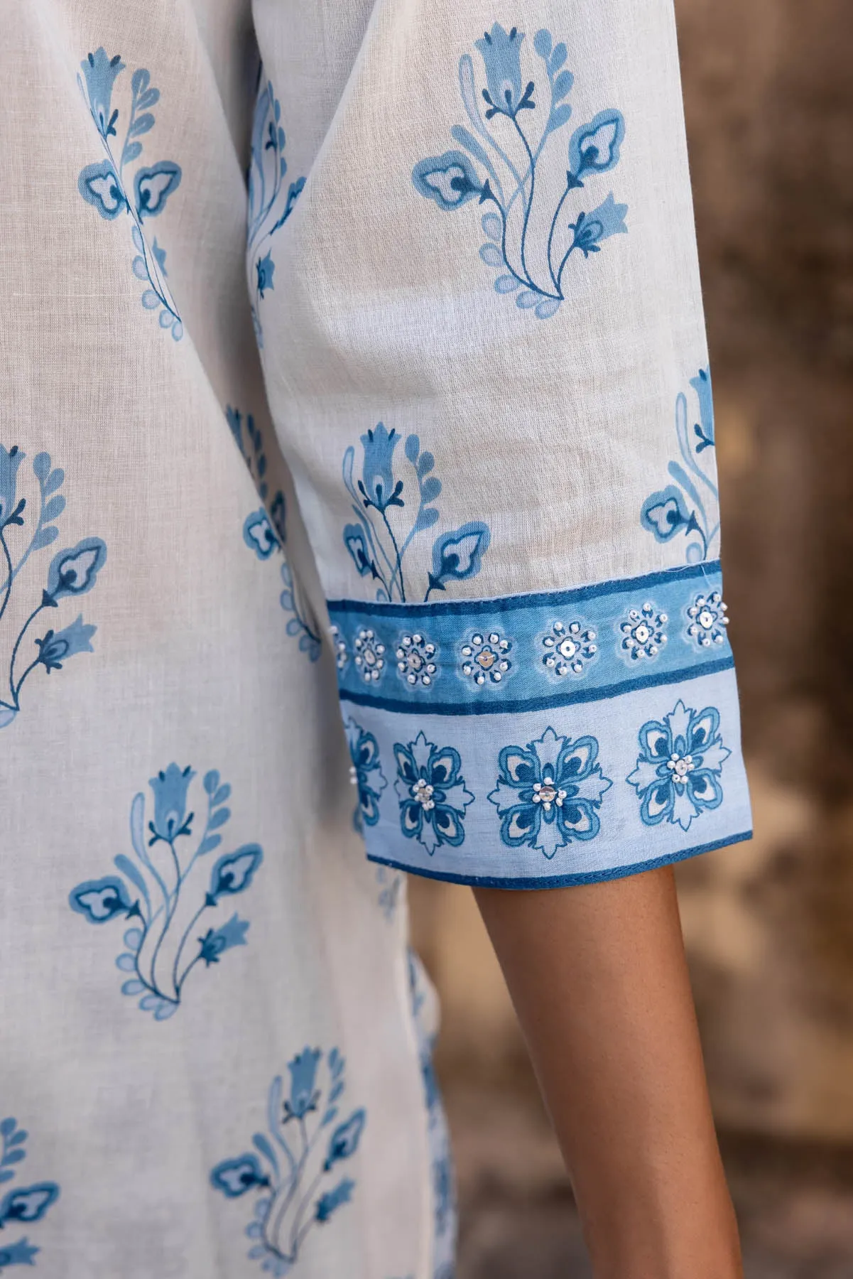 Blue Lilies Kurta