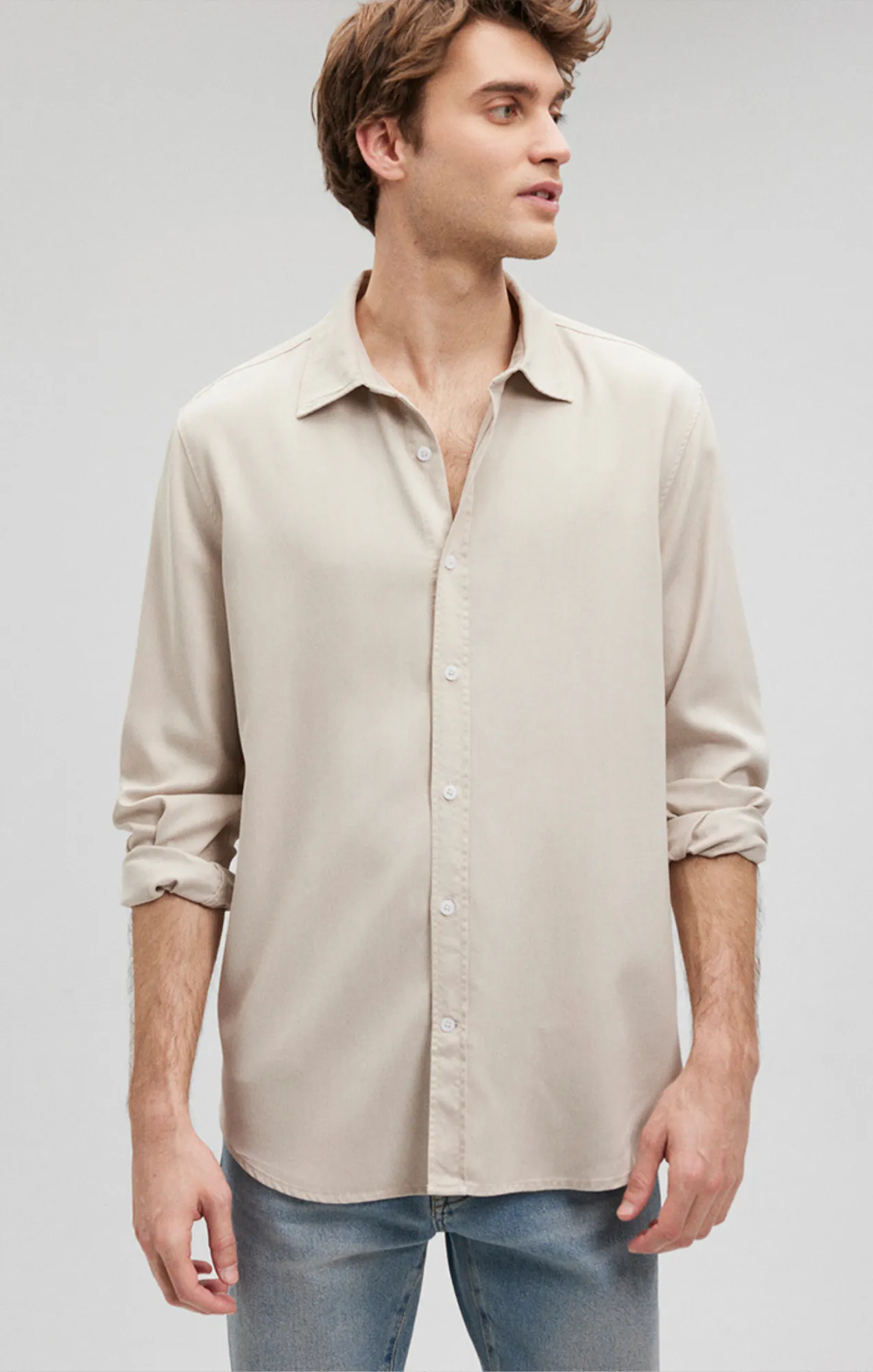 BUTTON-UP LONG SLEEVE SHIRT IN MOONSTRUCK