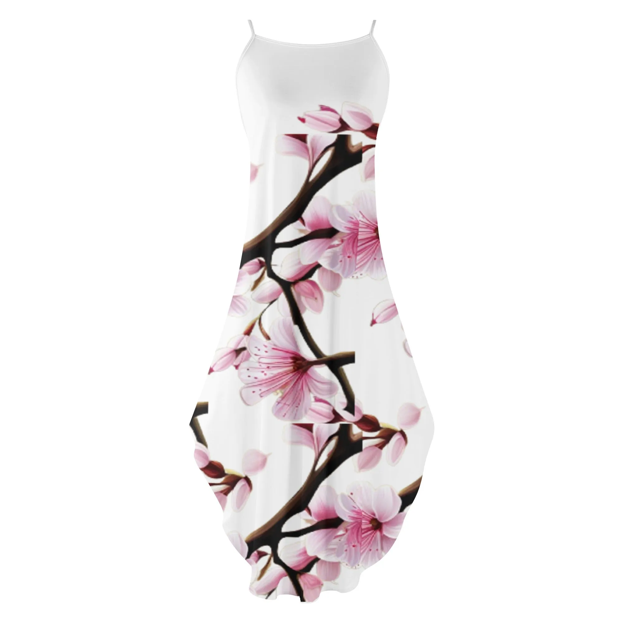 Cherry Blossom Womens Elegant Sleeveless Party Dress