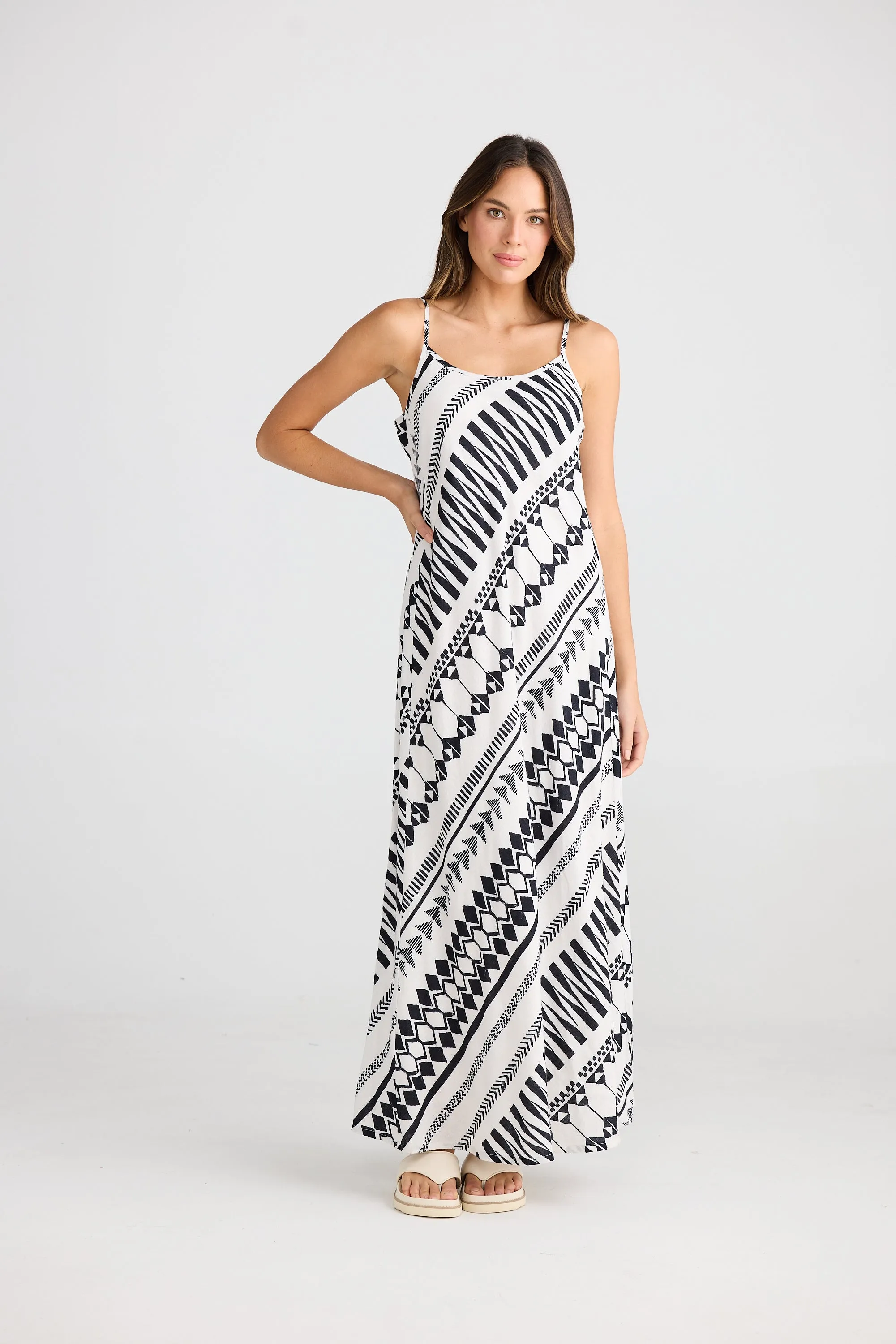 Claro Linen Maxi Dress - Bahama Print