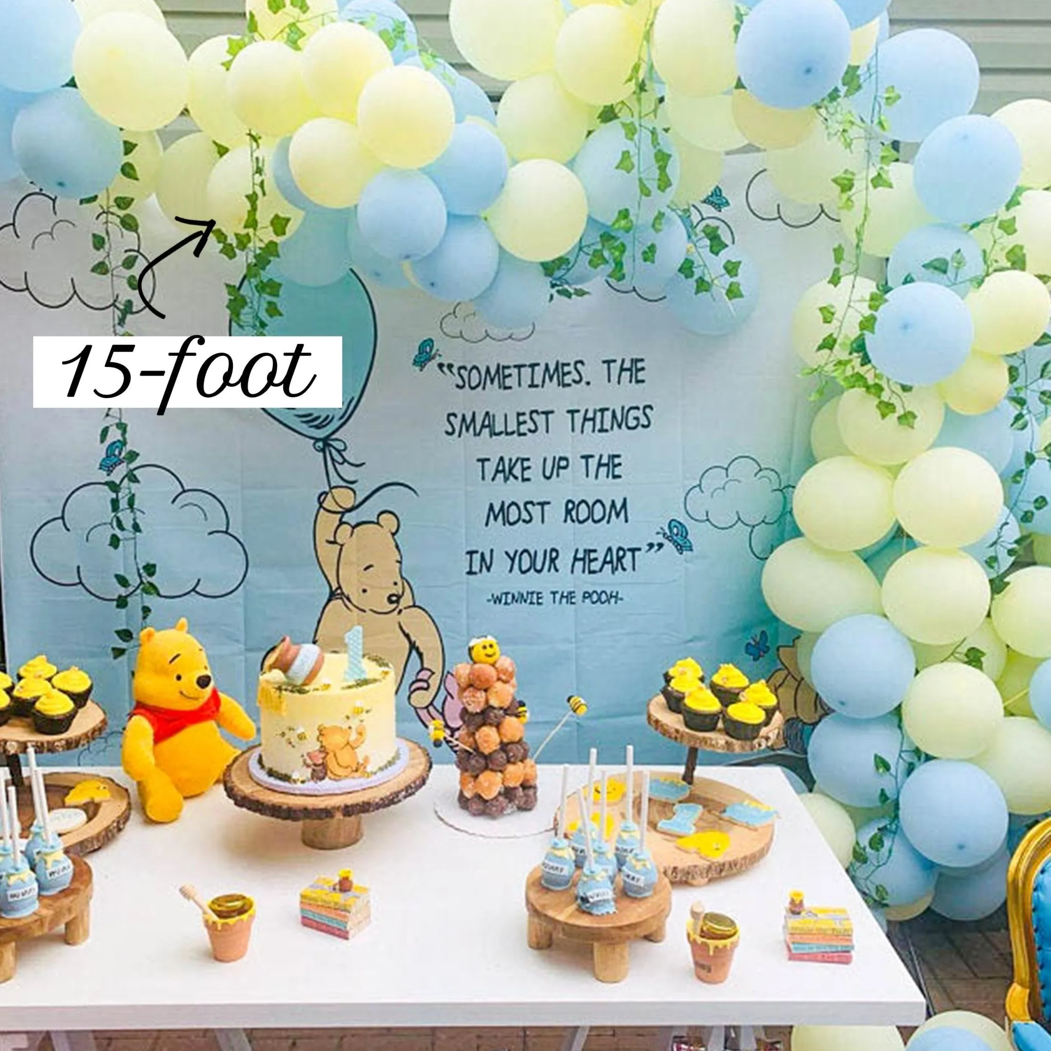 Classic Pooh Balloon Arch - Blue and Yellow Balloon Garland Kit