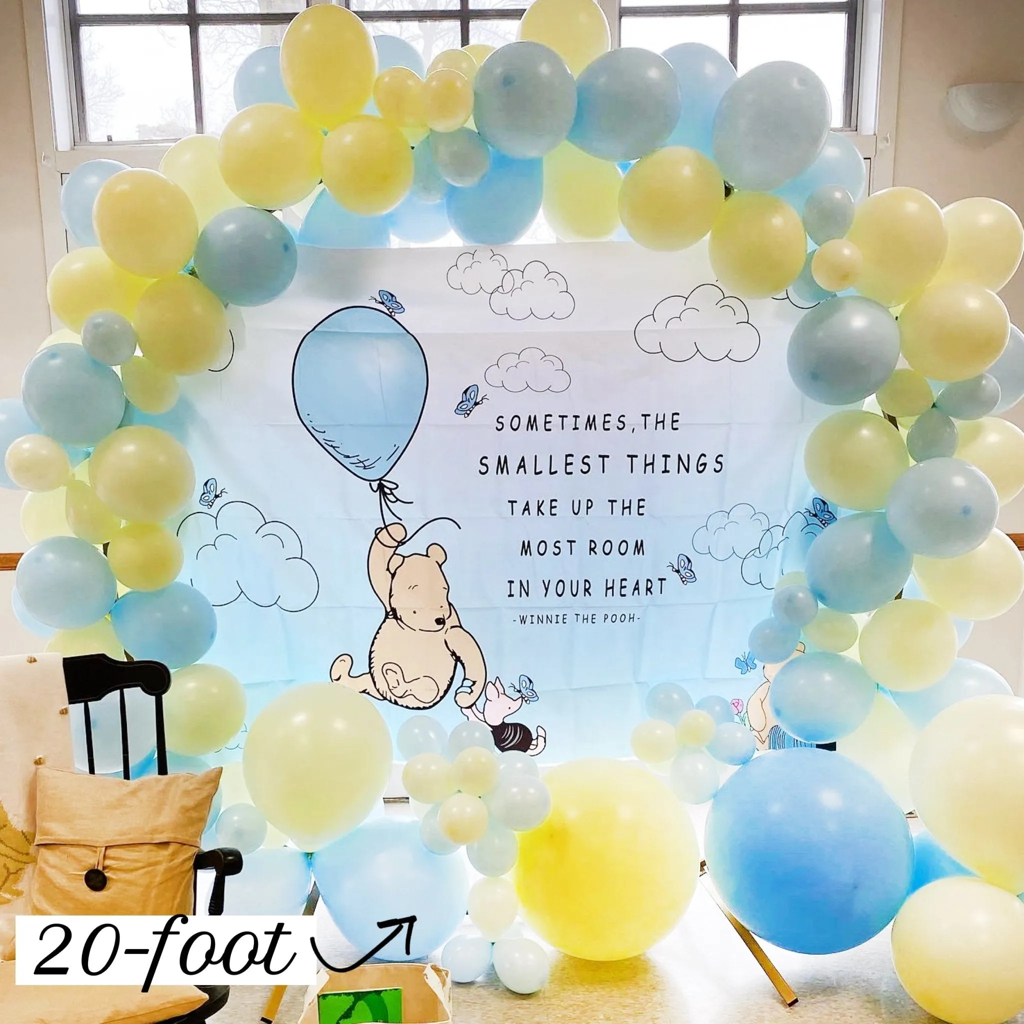 Classic Pooh Balloon Arch - Blue and Yellow Balloon Garland Kit