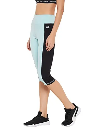 Clovia Women's Snug Fit High-Rise Active Capri (AB0093A03_Blue_M)