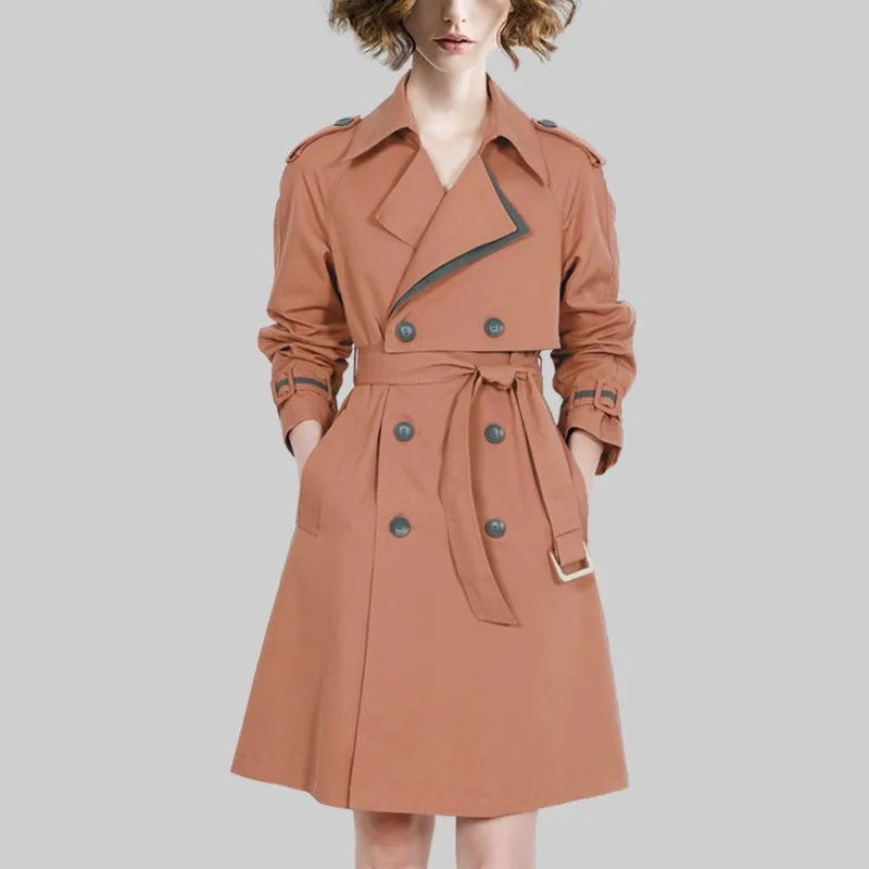 Coat for Women Slim Looking Anti-Aging Elegant Long Sleeve Trench Coat