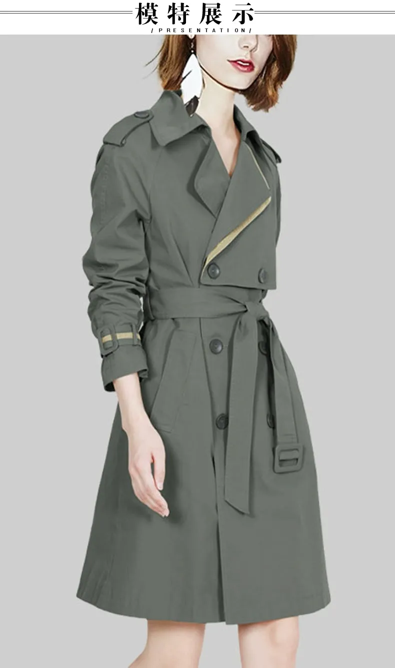 Coat for Women Slim Looking Anti-Aging Elegant Long Sleeve Trench Coat