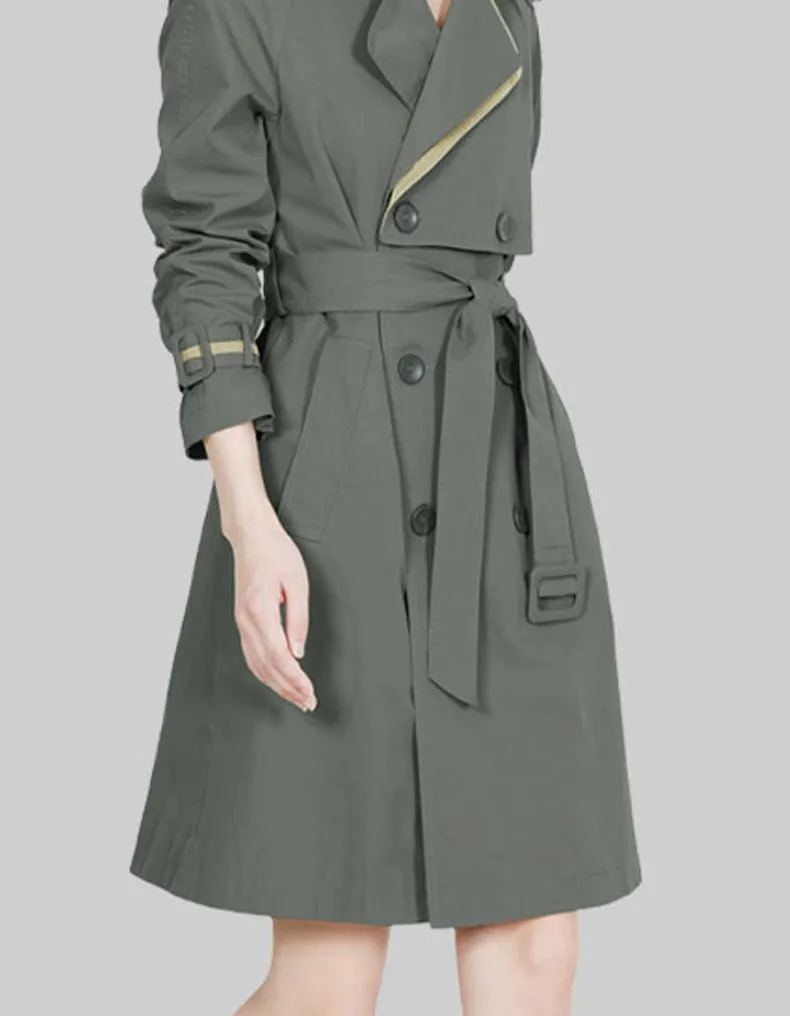 Coat for Women Slim Looking Anti-Aging Elegant Long Sleeve Trench Coat