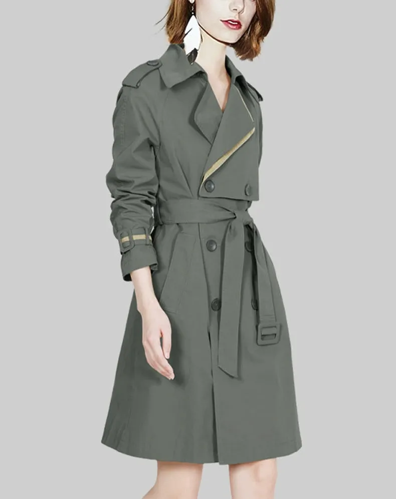 Coat for Women Slim Looking Anti-Aging Elegant Long Sleeve Trench Coat