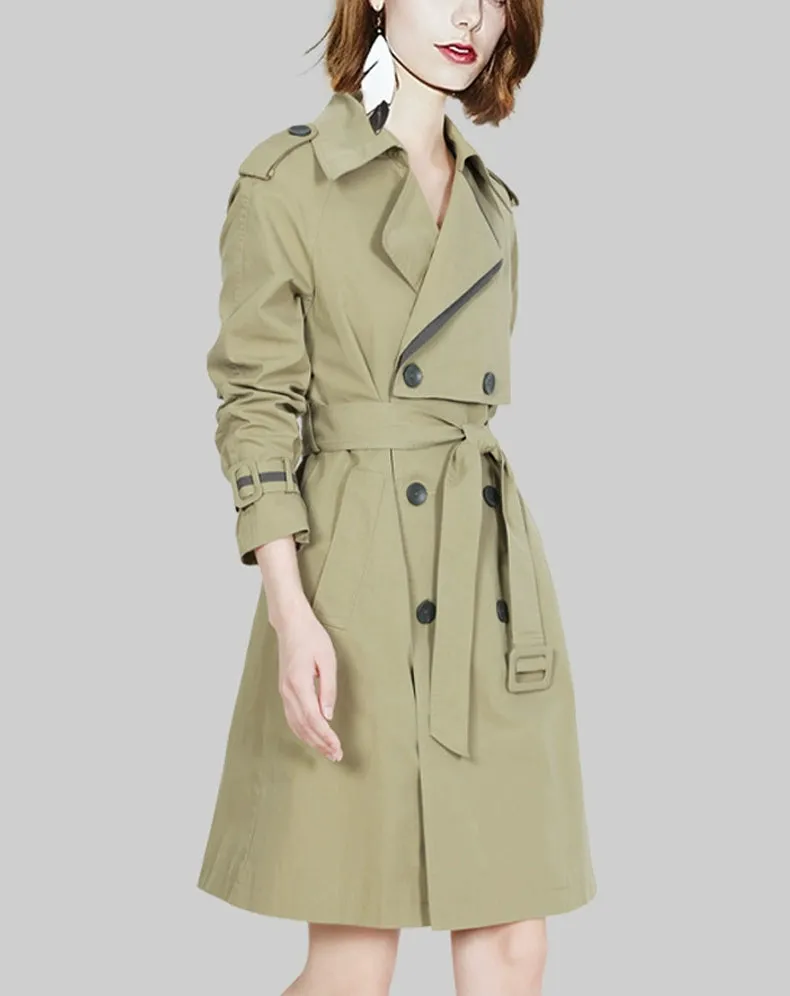 Coat for Women Slim Looking Anti-Aging Elegant Long Sleeve Trench Coat