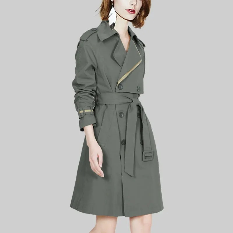 Coat for Women Slim Looking Anti-Aging Elegant Long Sleeve Trench Coat