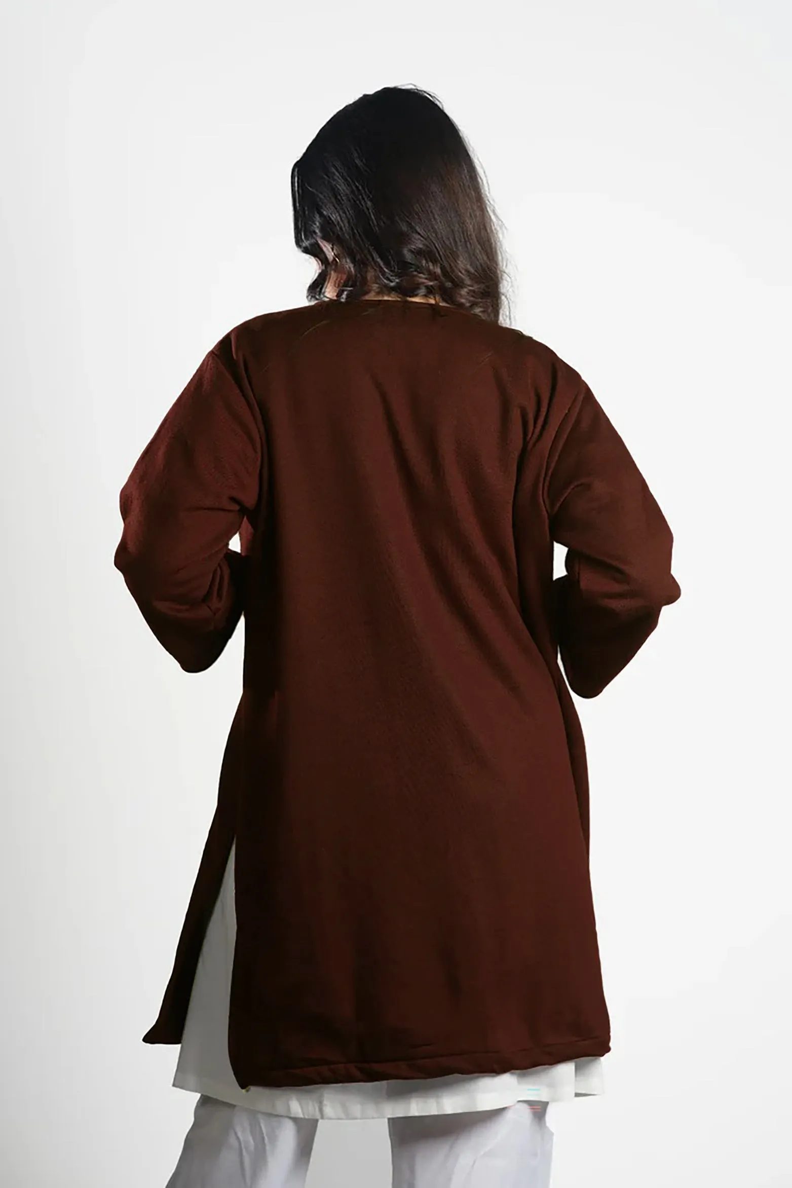 Coffee Longline Shrug - Solid