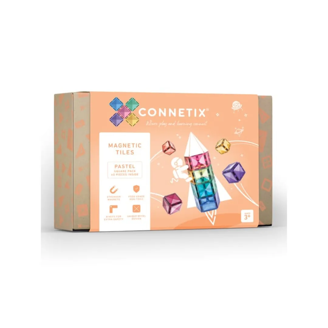 Connetix Tiles 40 Piece Pastel Square Pack