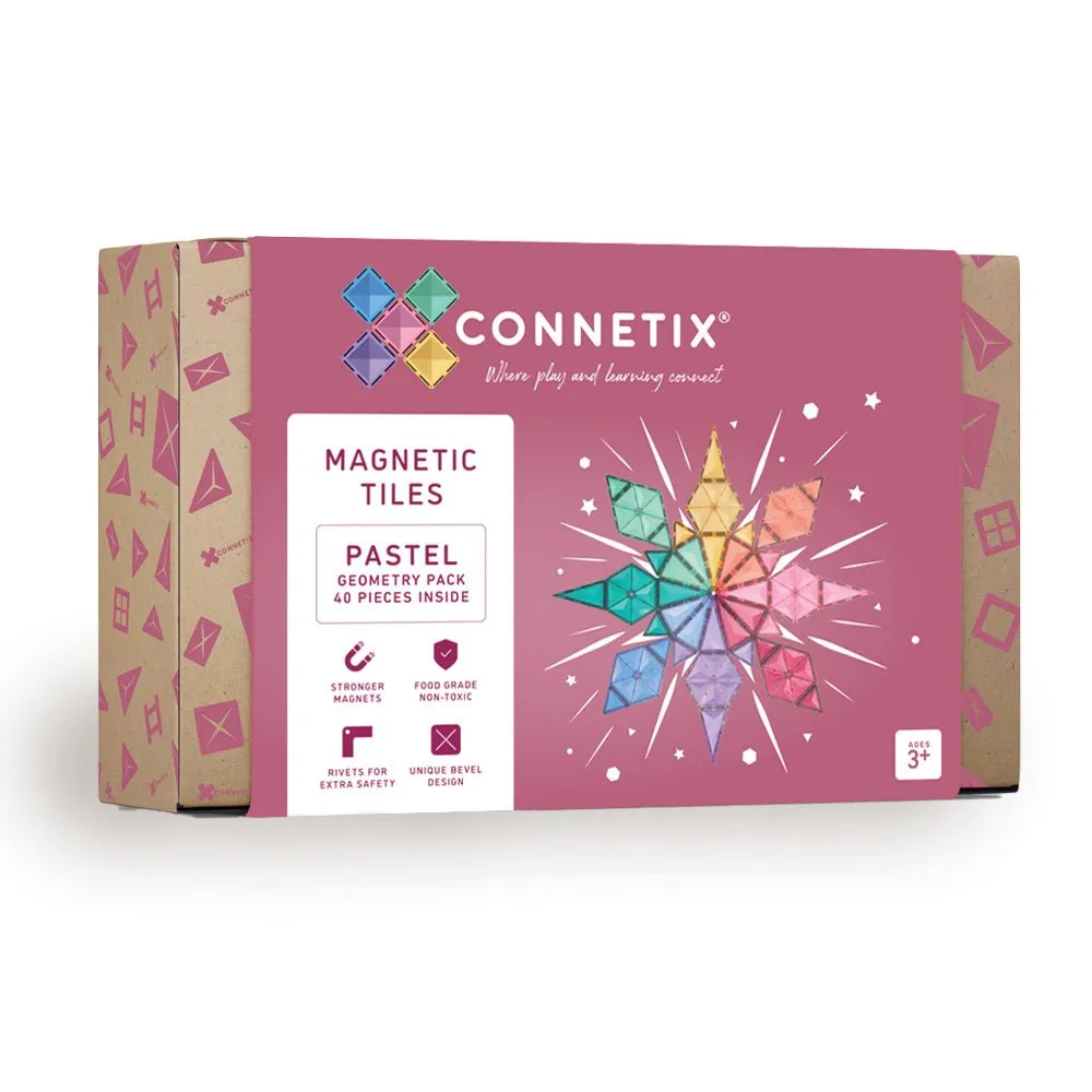 Connetix Tiles - Pastel Geometry Pack - 40 pc