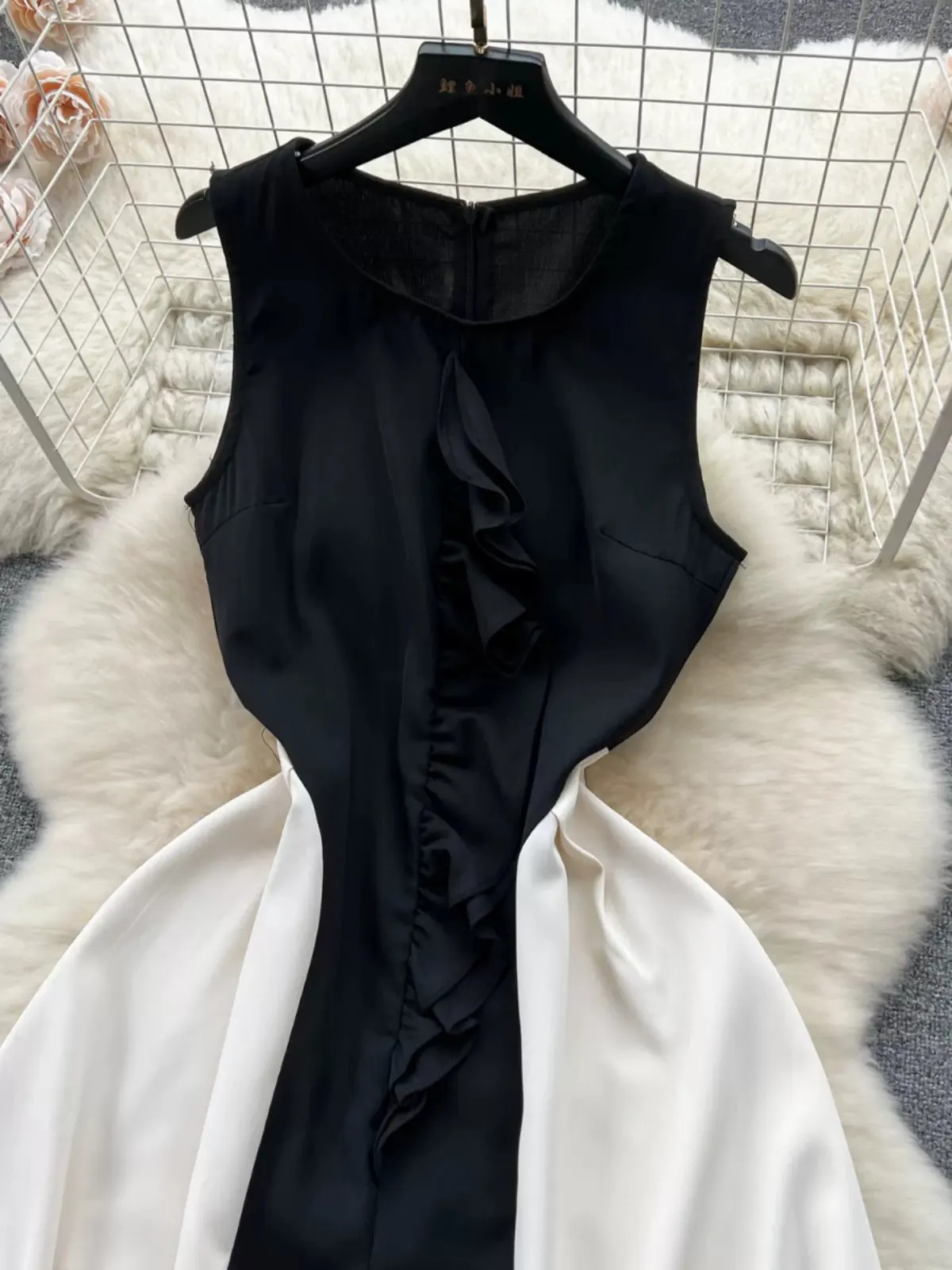 Contemporary Black & White Evening Dress