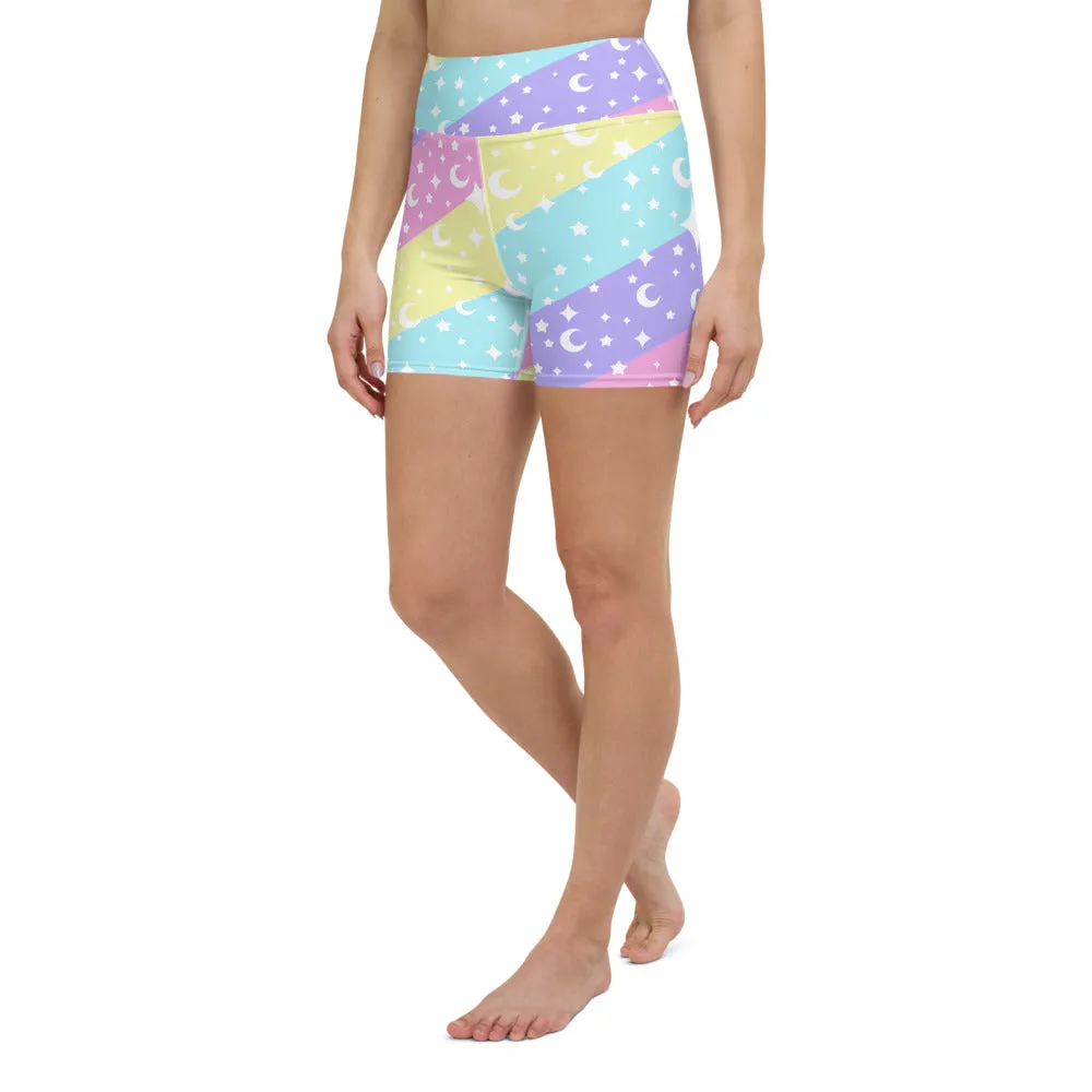 Cosmic Rainbow Yoga Shorts