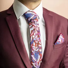 Cotton Tie - Protea Burgundy