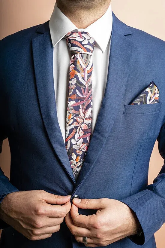 Cotton Tie - Protea Navy