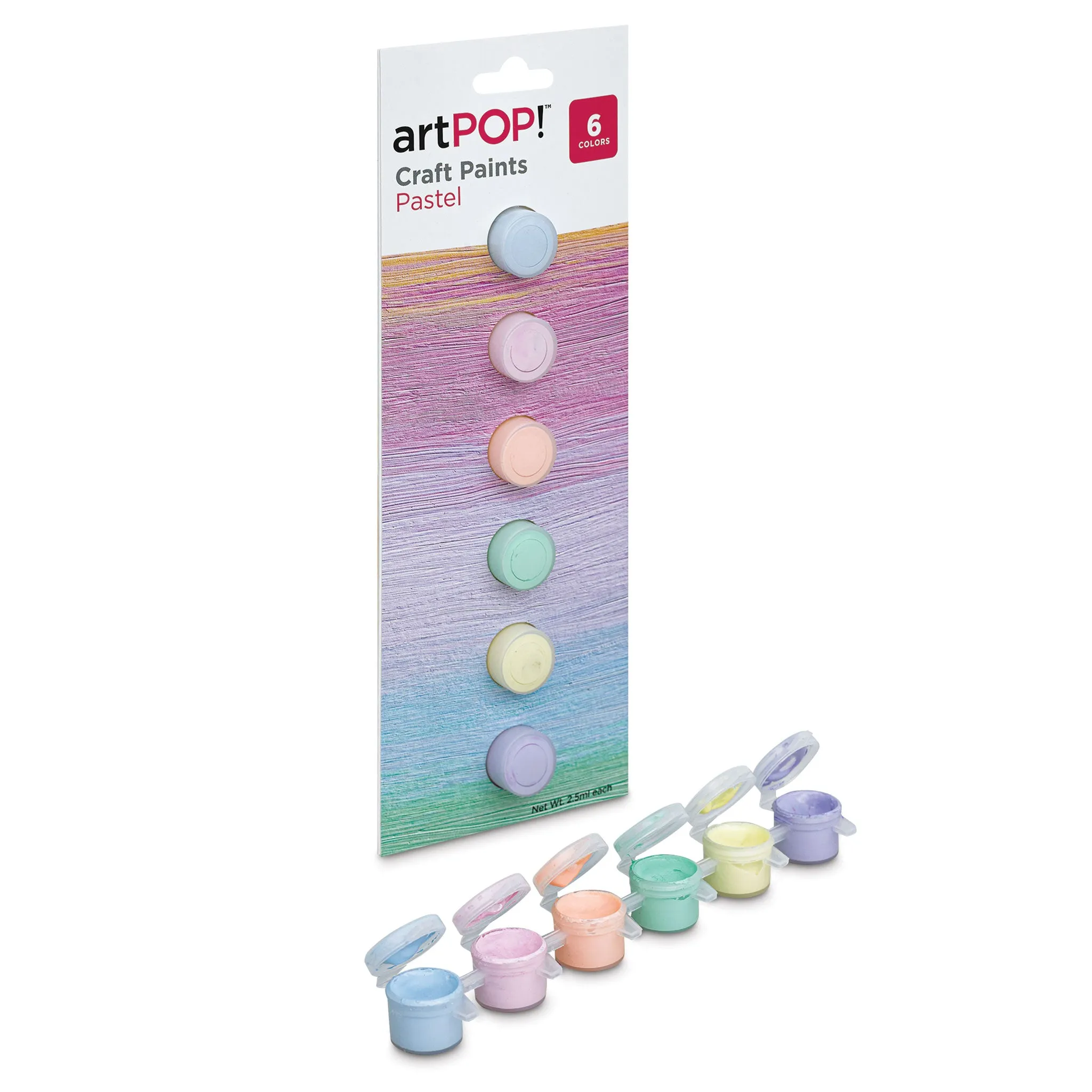 Craft Paint - Set of 6, Pastel Colors